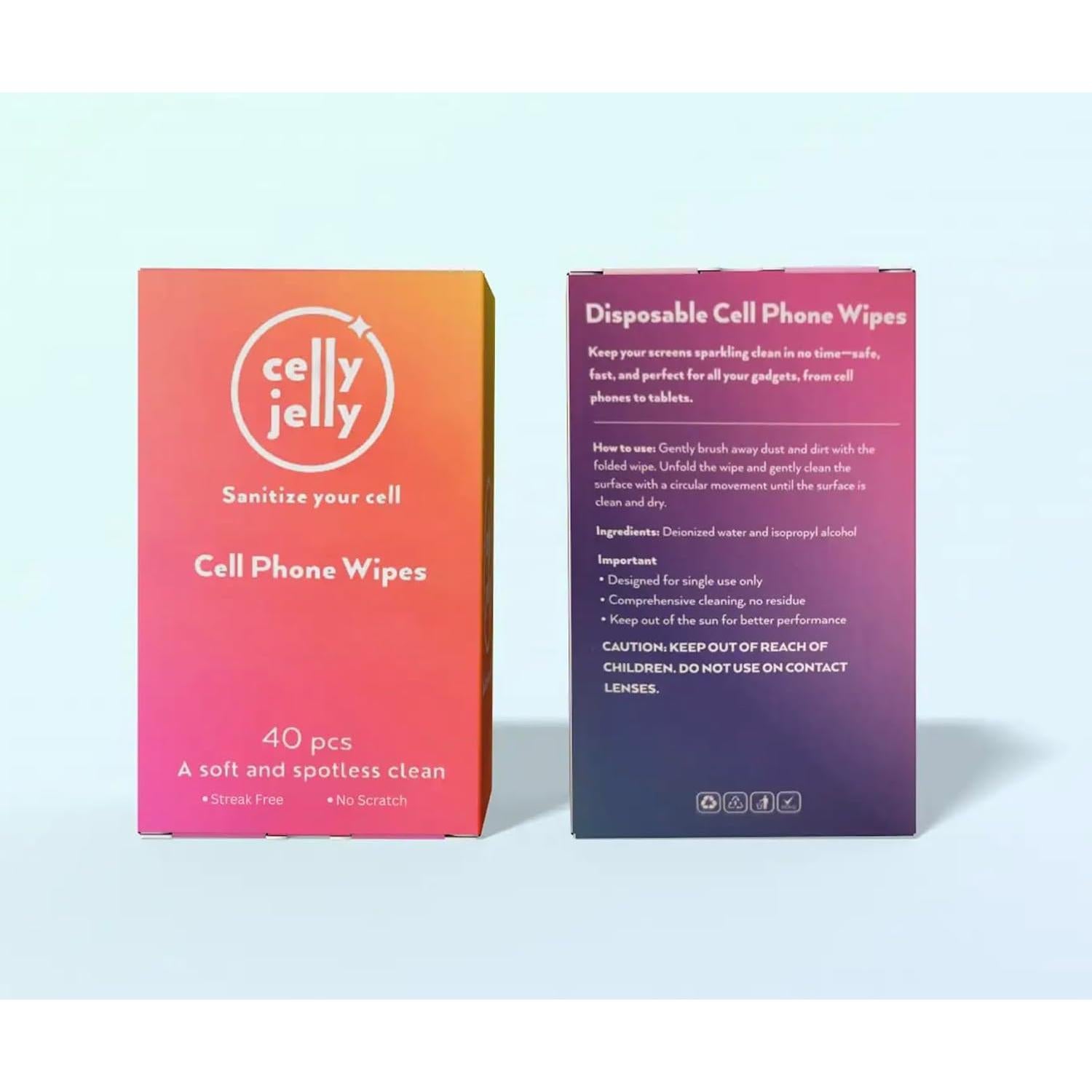 Toallitas de Limpieza Celly Jelly para Pantallas - 40 Piezas