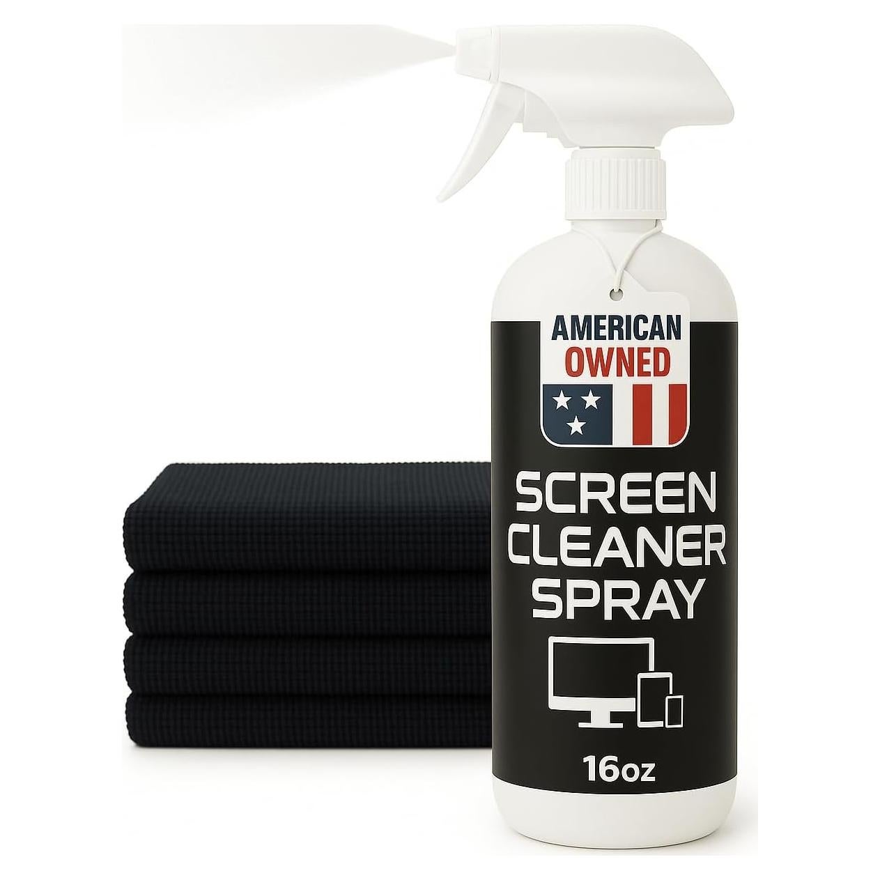 Kit de limpieza de pantalla 16oz Stock Your Home con paño microfibra