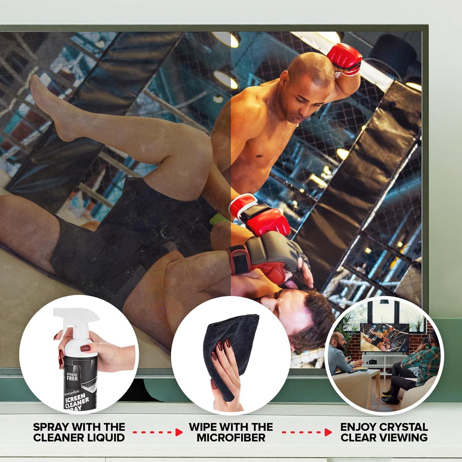 Kit de limpieza de pantalla 16oz Stock Your Home con paño microfibra