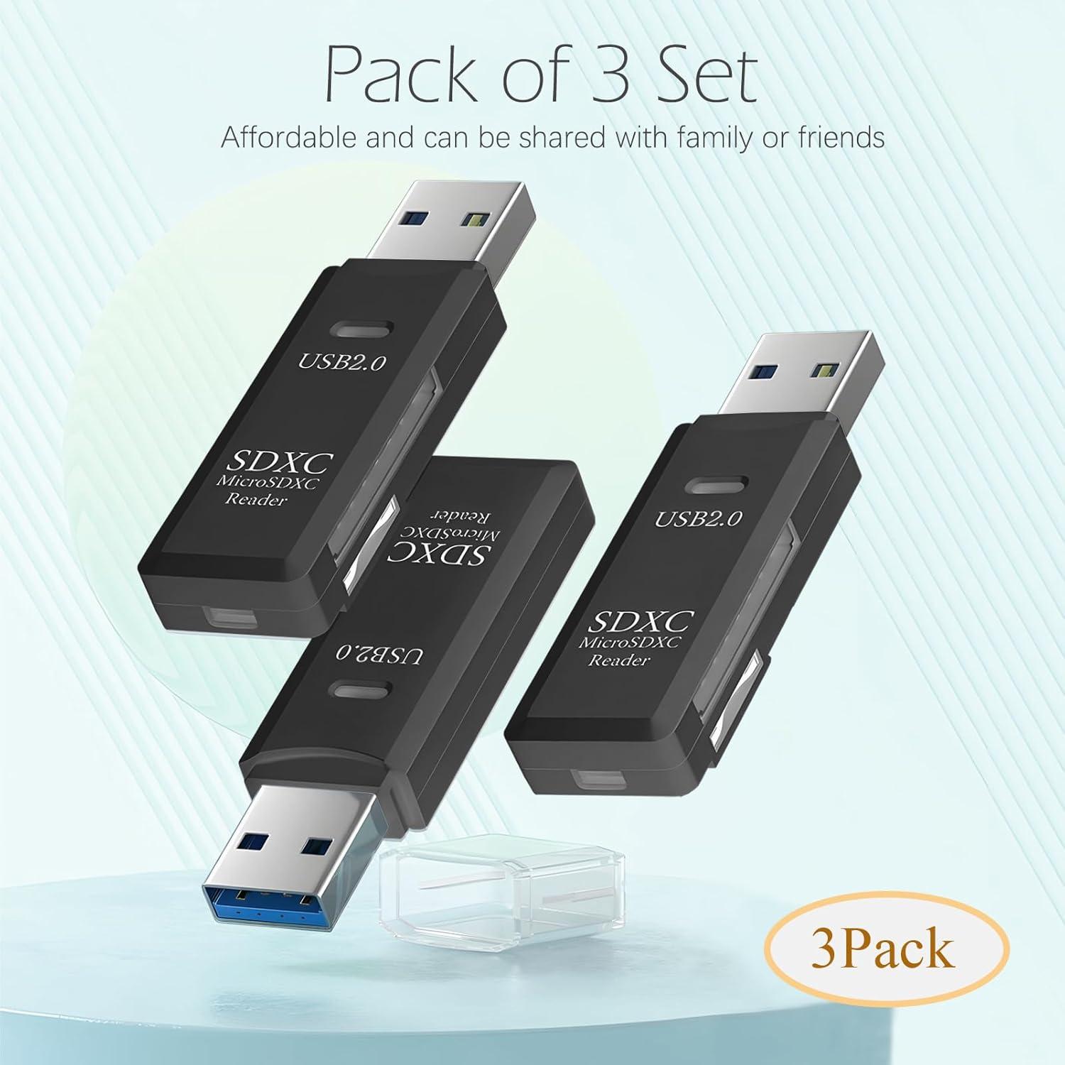 Lector de Tarjeta SD USB Wansurs 3 Paquetes 480Mbps