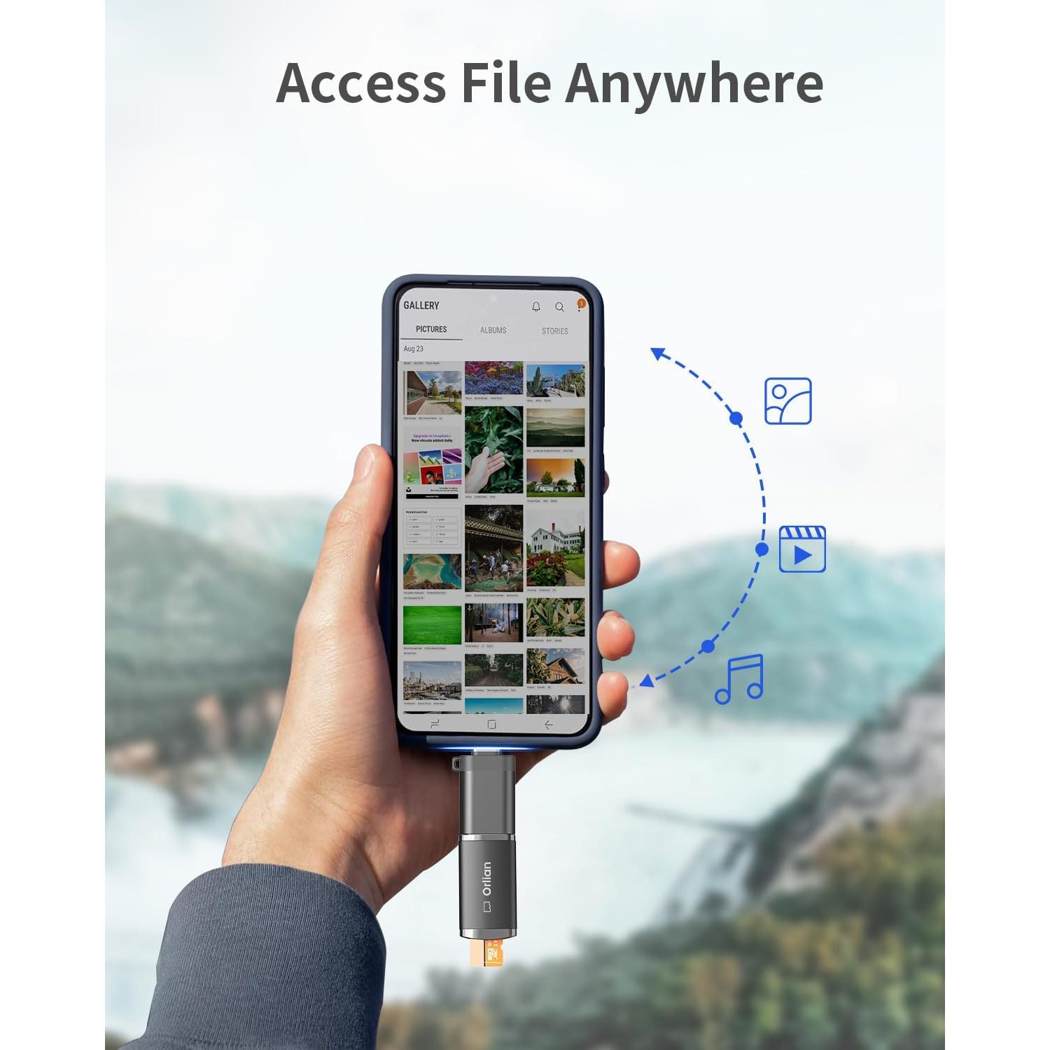 Lector de Tarjeta Micro SD USB 3.0 Orlian U232 - 5Gbps Negro