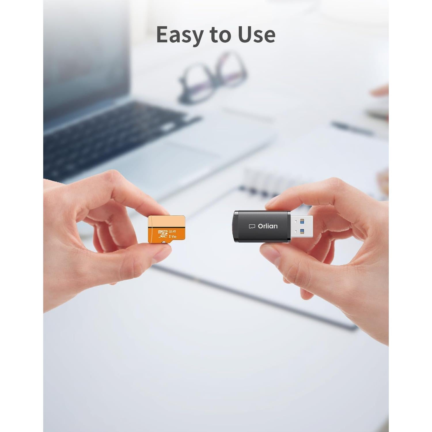 Lector de Tarjeta Micro SD USB 3.0 Orlian U232 - 5Gbps Negro