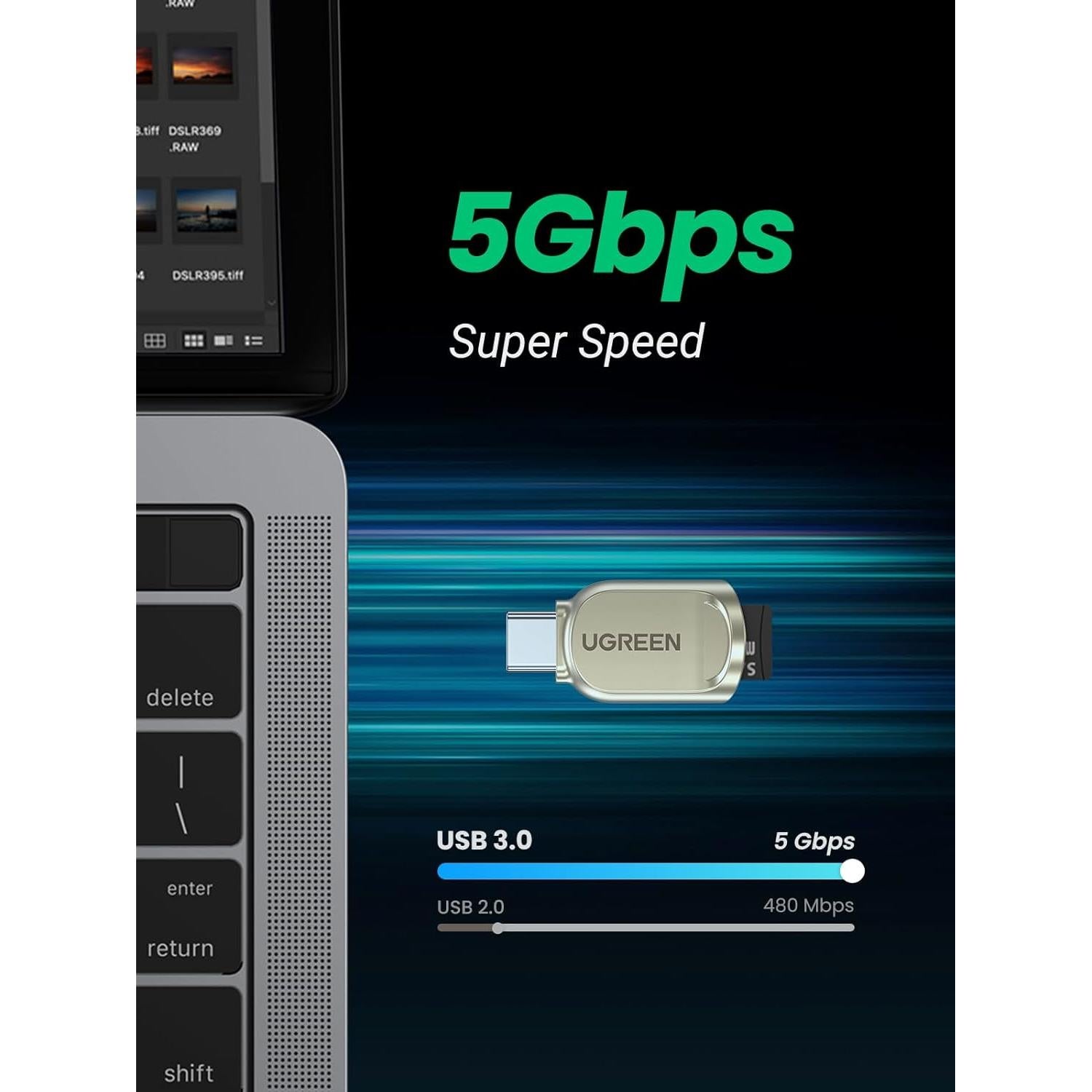 Lector de Tarjetas Micro SD USB C UGREEN 5Gbps Portátil