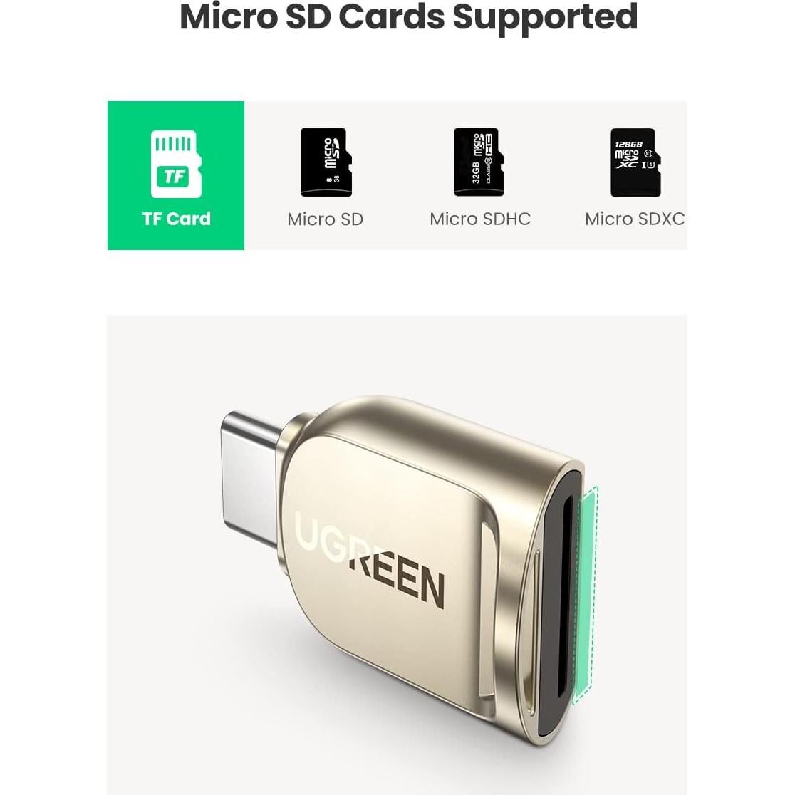Lector de Tarjetas Micro SD USB C UGREEN 5Gbps Portátil