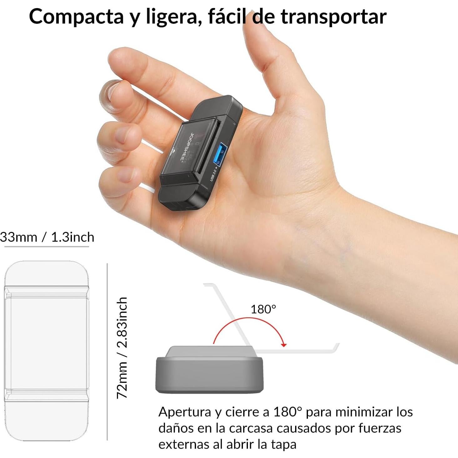 Adaptador Lector de Tarjetas 6-en-1 JOOPSHEE USB-C y USB-A