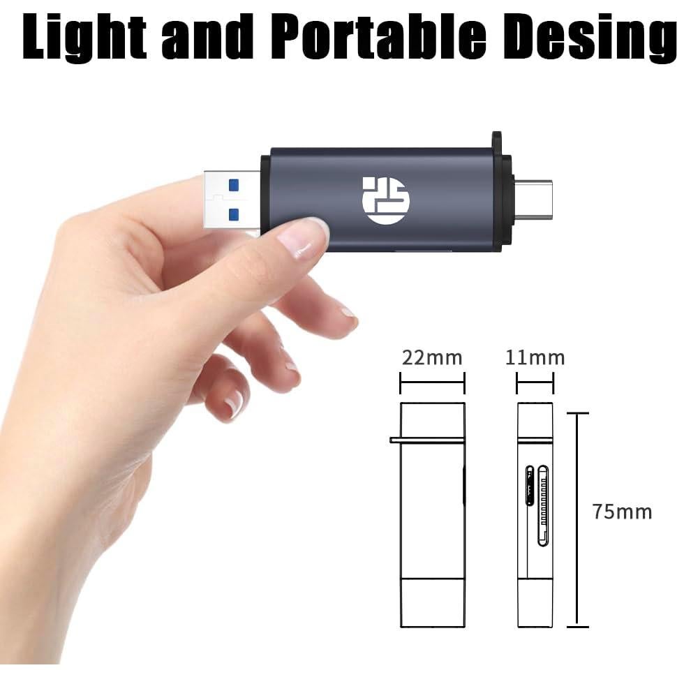 Lector de Tarjetas SD 2 en 1 YUANSHAN USB C 2.0