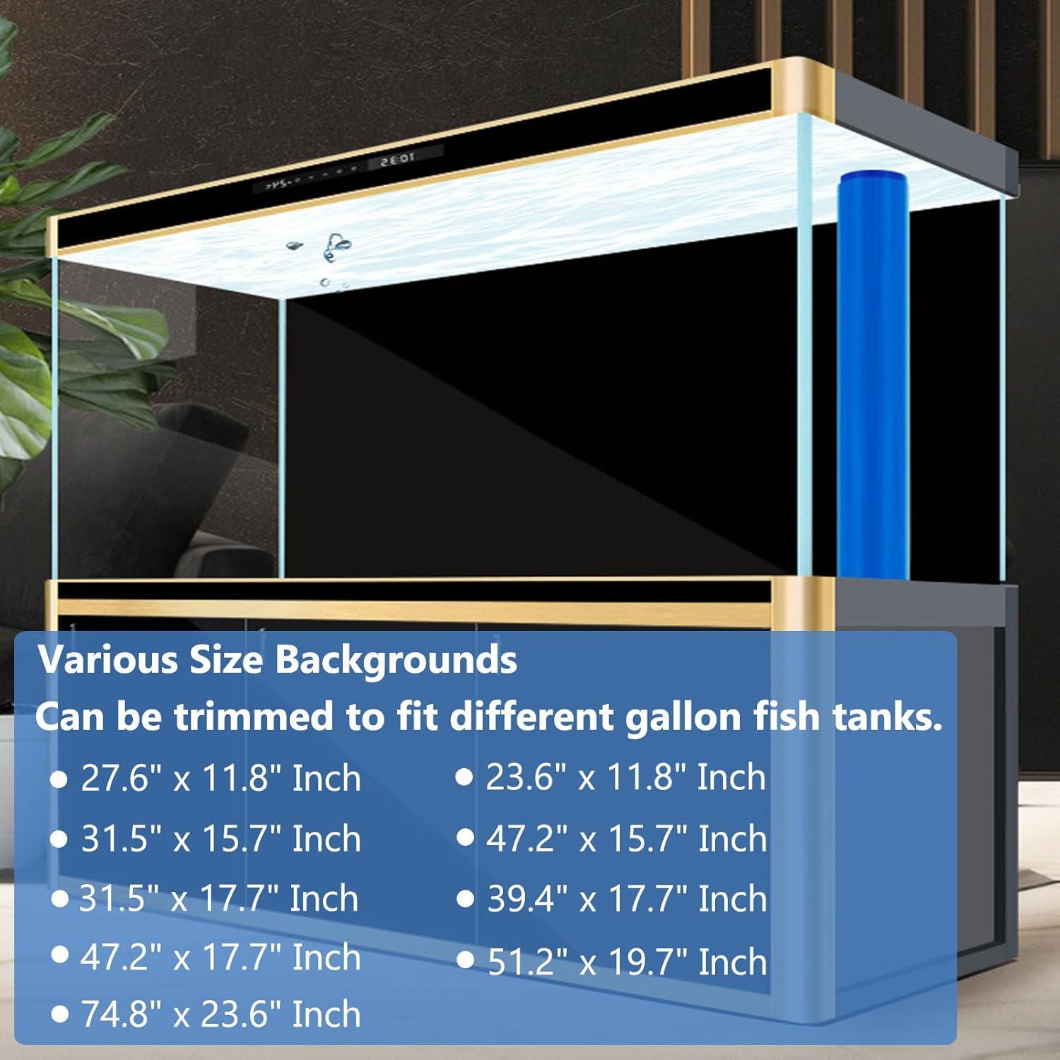 Fondo de Acuario Adherente Estático Negro PVC 60 x 30 cm