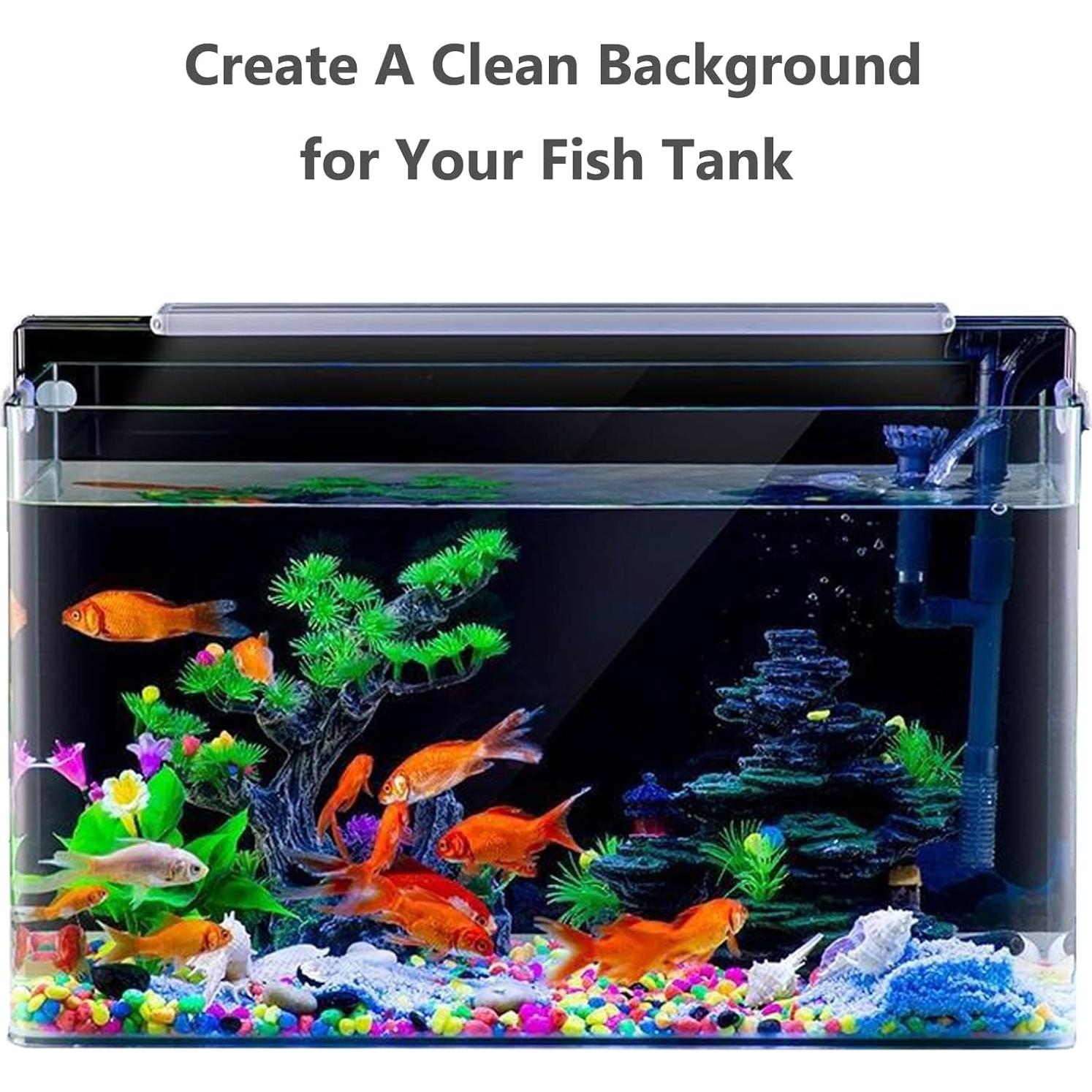 Fondo de Acuario Adherente Estático Negro PVC 60 x 30 cm