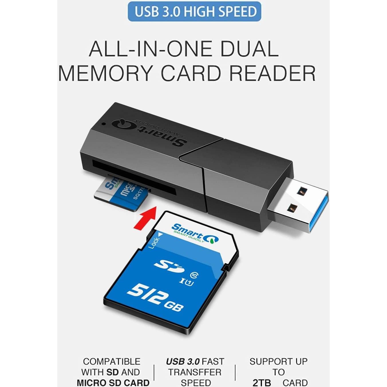 Lector de Tarjetas USB 3.0 SmartQ C307 Portátil 2-en-1