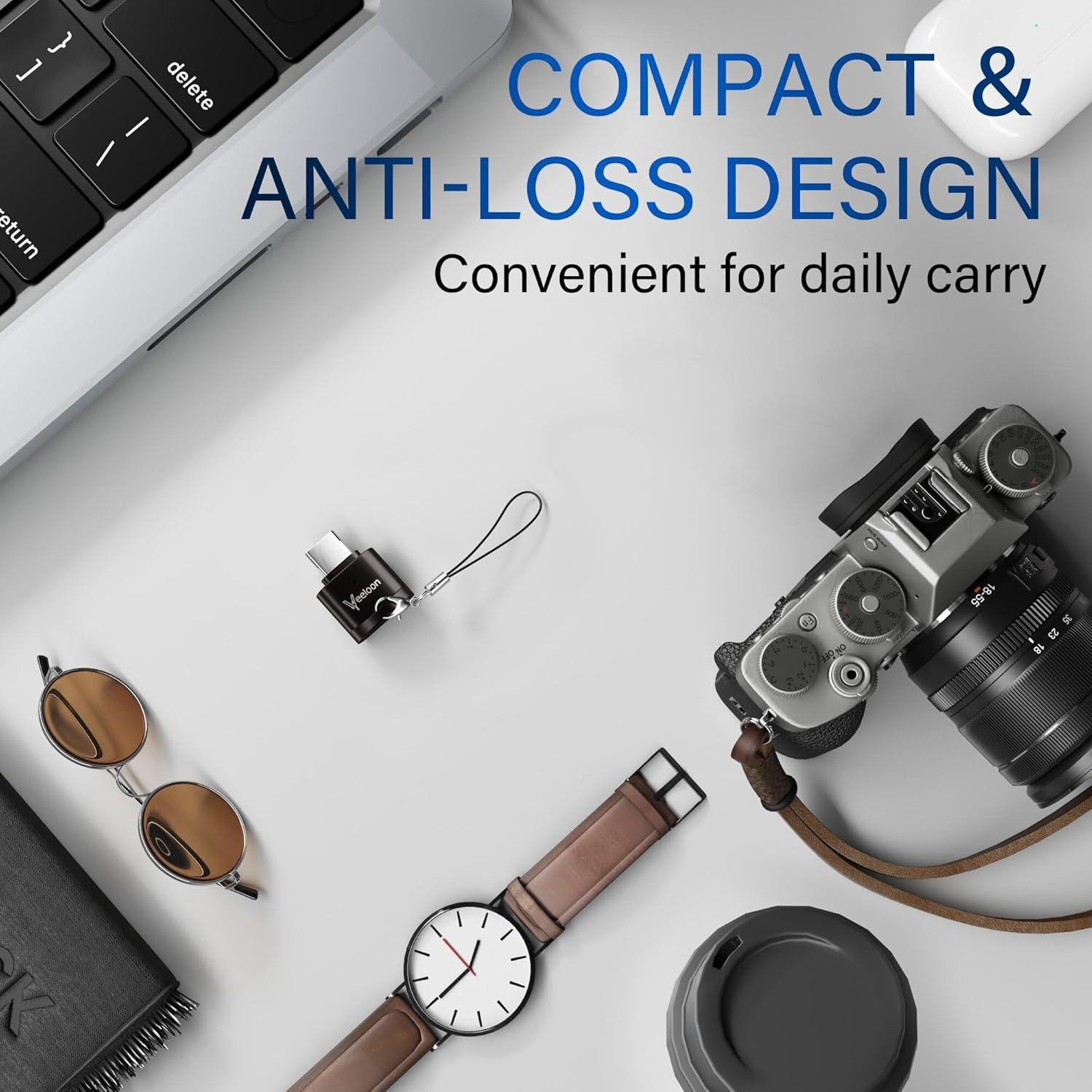 Lector de Tarjeta Micro SD Tipo C Veeloon 104MB/s Portátil