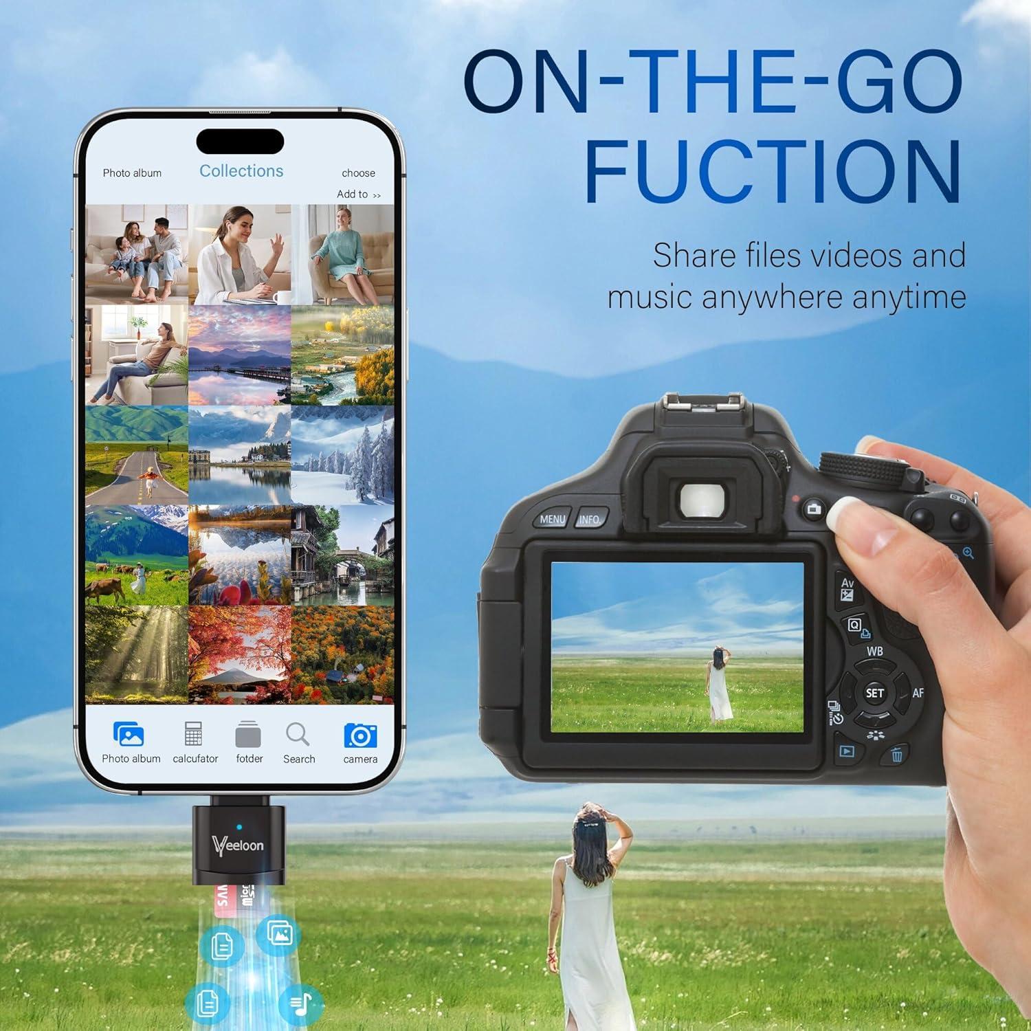 Lector de Tarjeta Micro SD Tipo C Veeloon 104MB/s Portátil