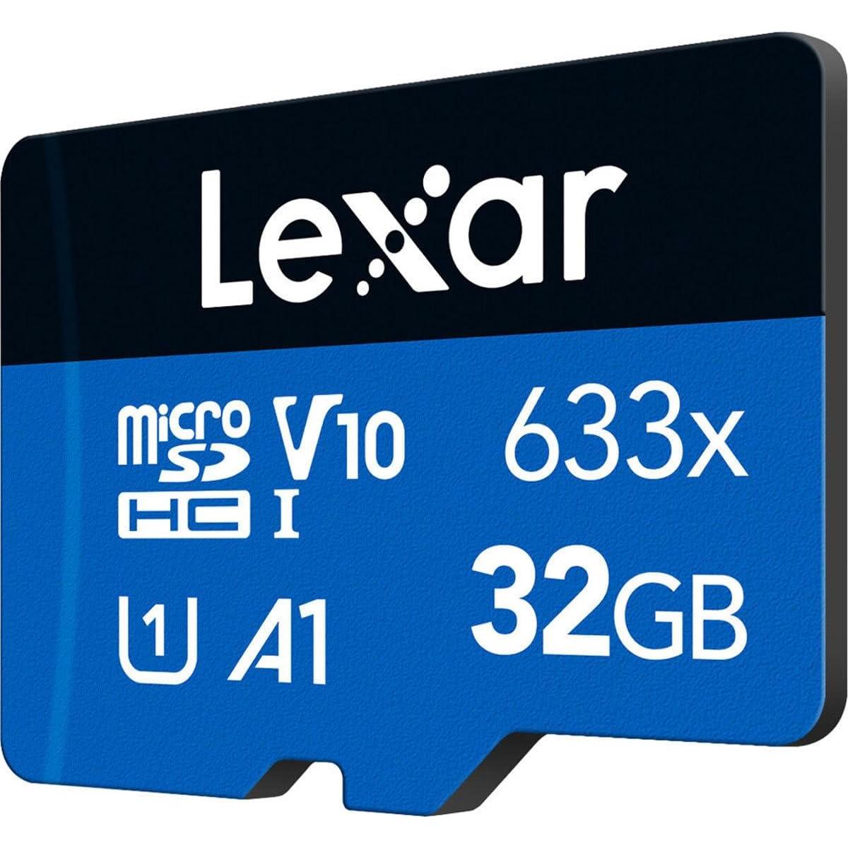 Lexar 32GB Tarjeta microSDHC UHS-I 633x con adaptador SD