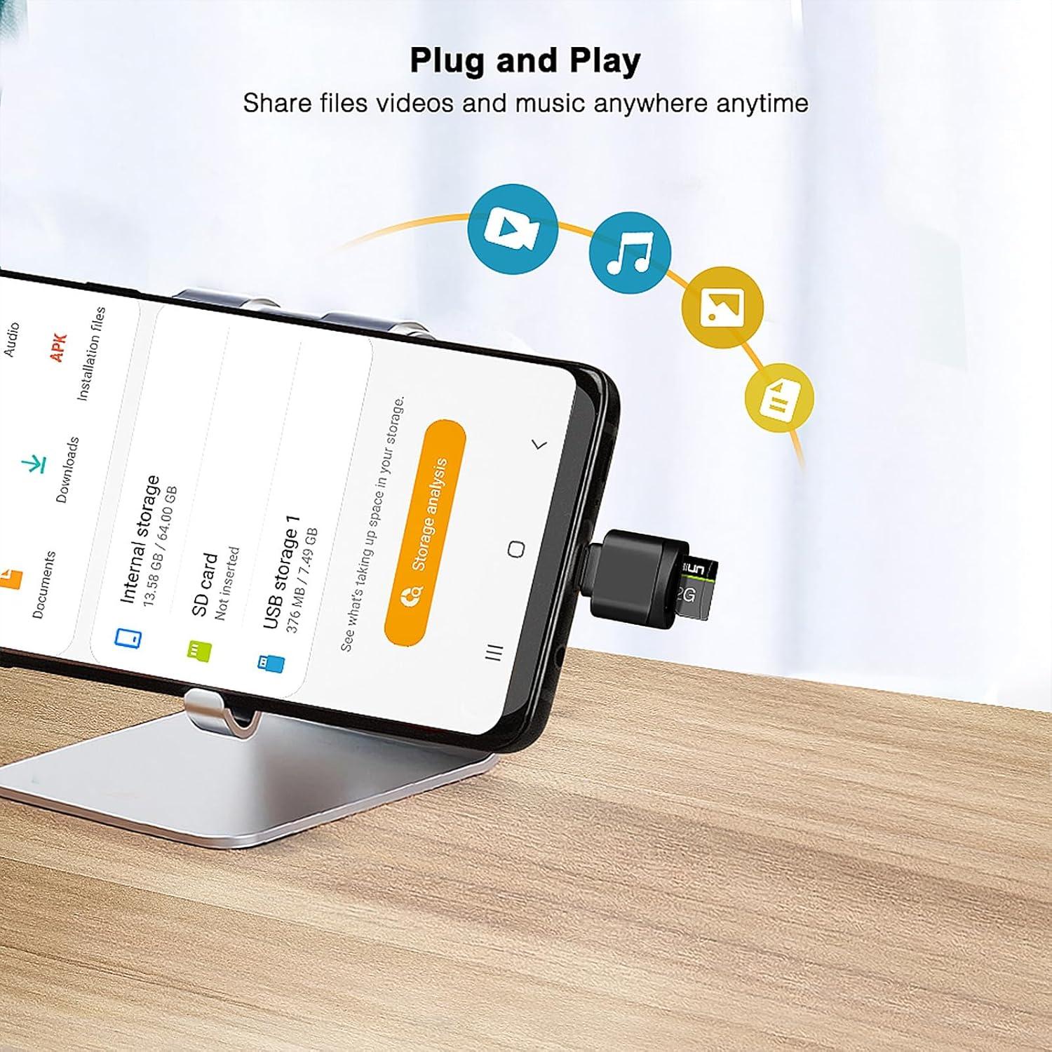 Lector de Tarjeta Micro SD USB-C Leizhan Mini - Negro