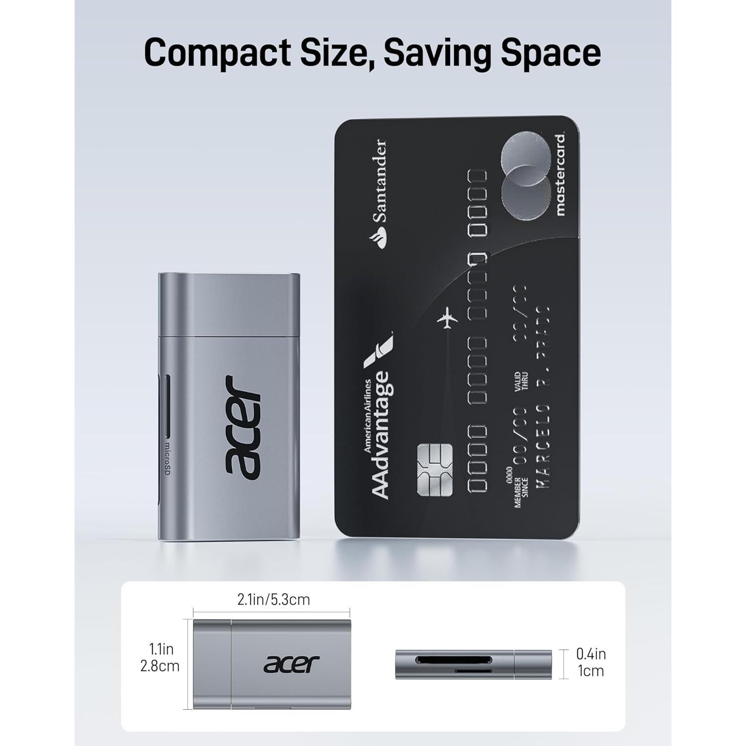 Lector de Tarjetas SD USB C Acer ODK460, Adaptador 2 en 1