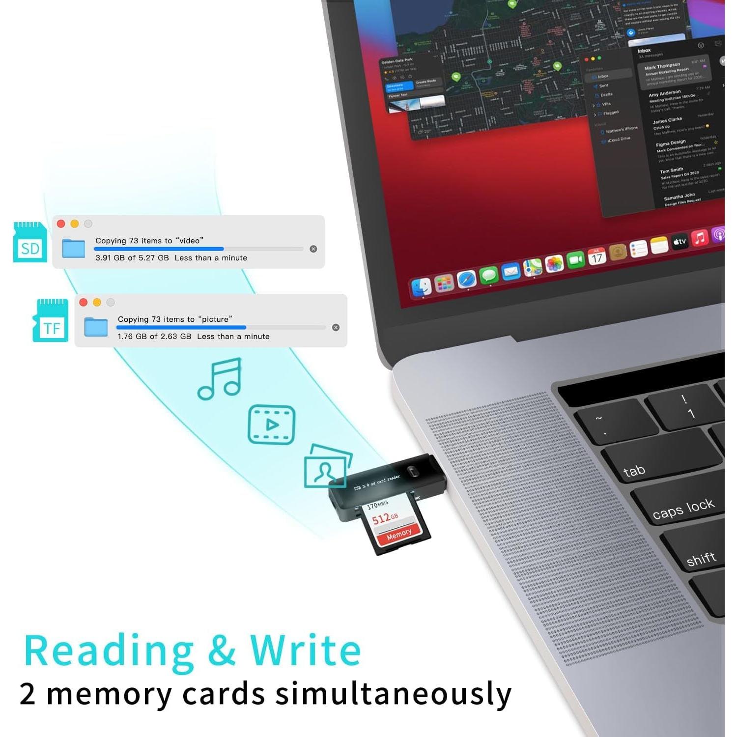 Lector de Tarjetas SD USB 3.0 Jahovans X - Adaptador Multiuso