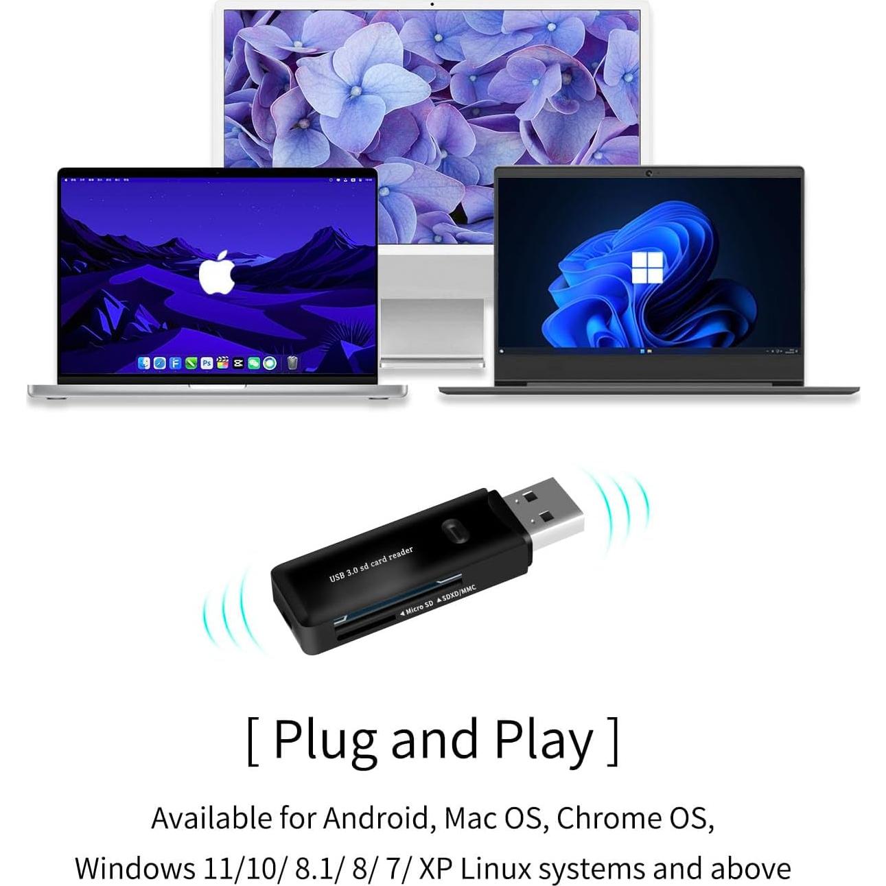 Lector de Tarjetas SD USB 3.0 Jahovans X - Adaptador Multiuso