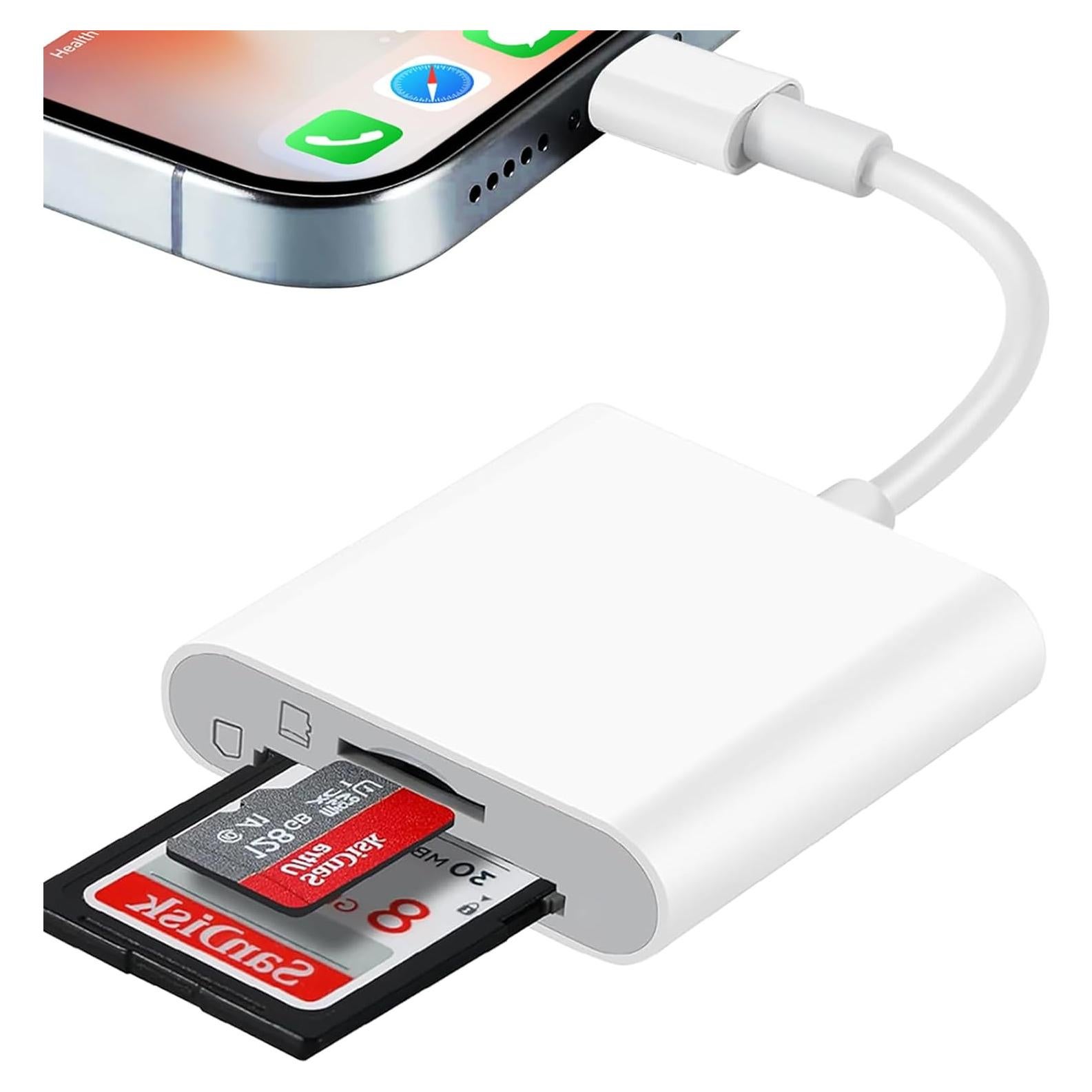 Lector de Tarjetas SD Luonanava para iPhone y iPad - Plug and Play