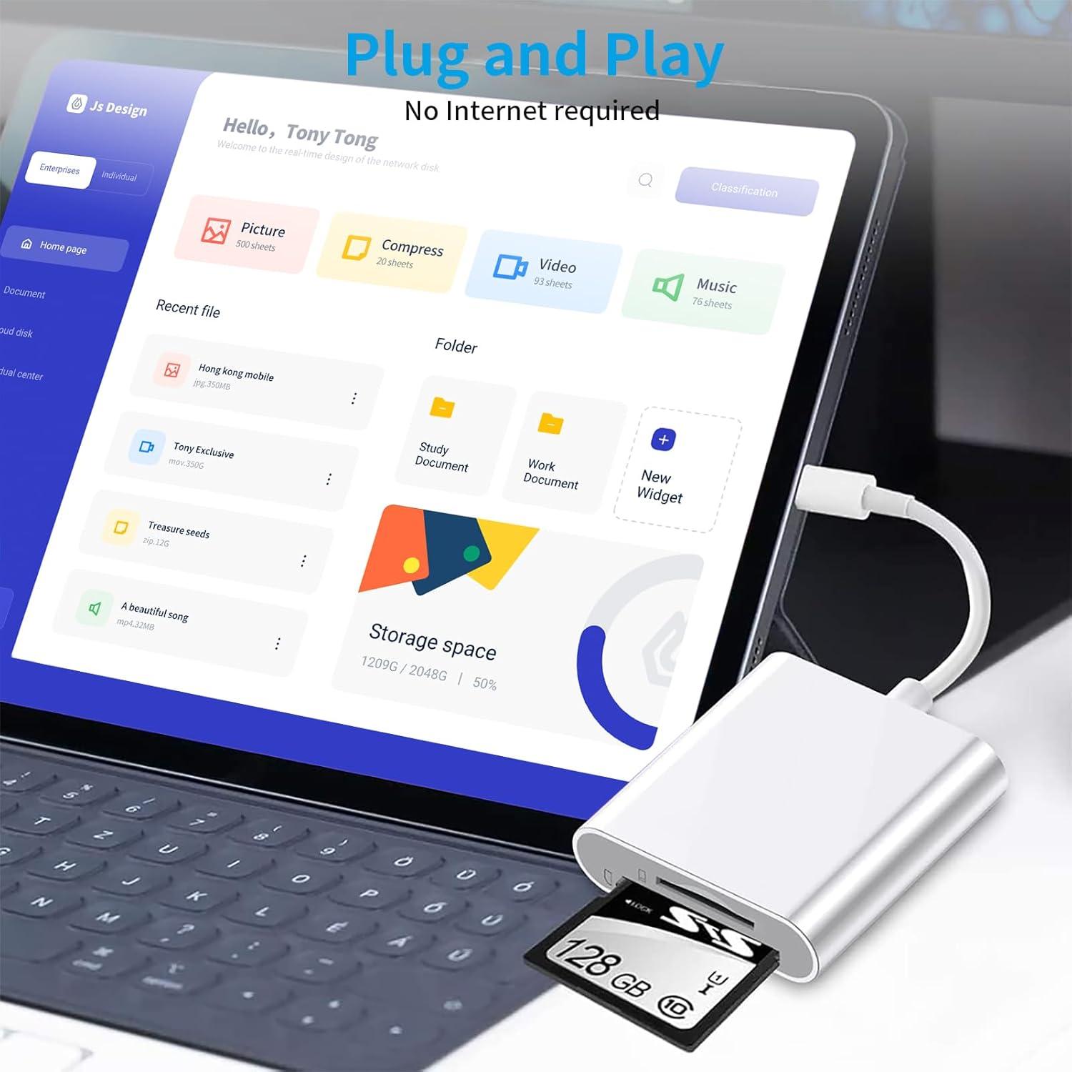 Lector de Tarjetas SD Luonanava para iPhone y iPad - Plug and Play