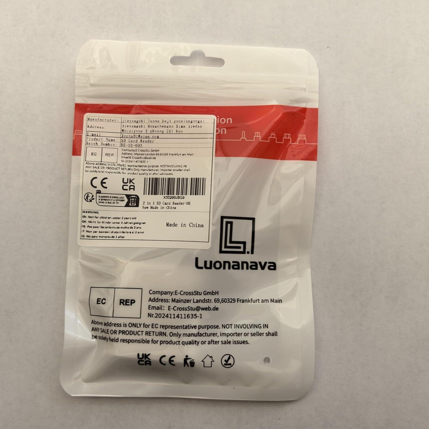 Lector de Tarjetas SD Luonanava para iPhone y iPad - Plug and Play