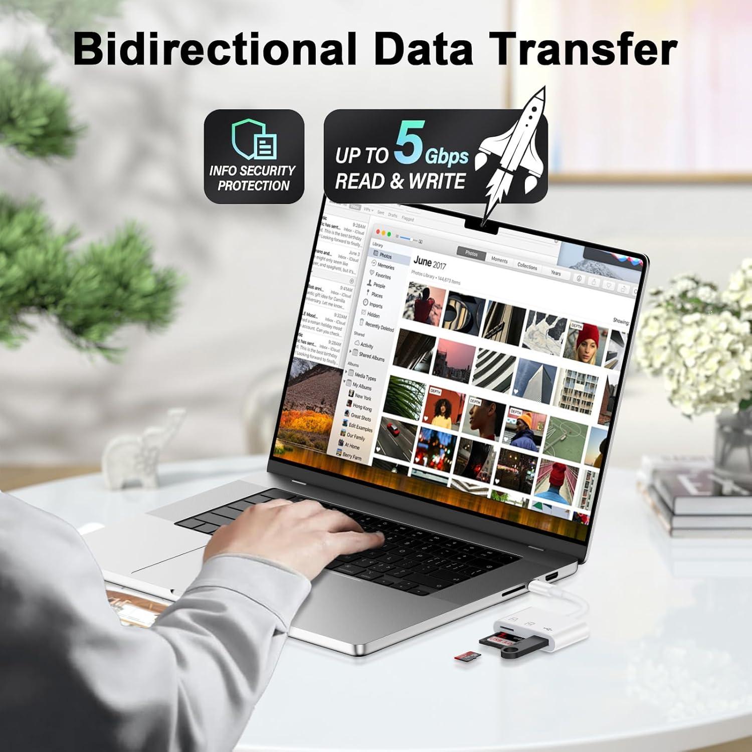 Lector de Tarjetas SD USB-C UorMe para Android y iPhone 15/16