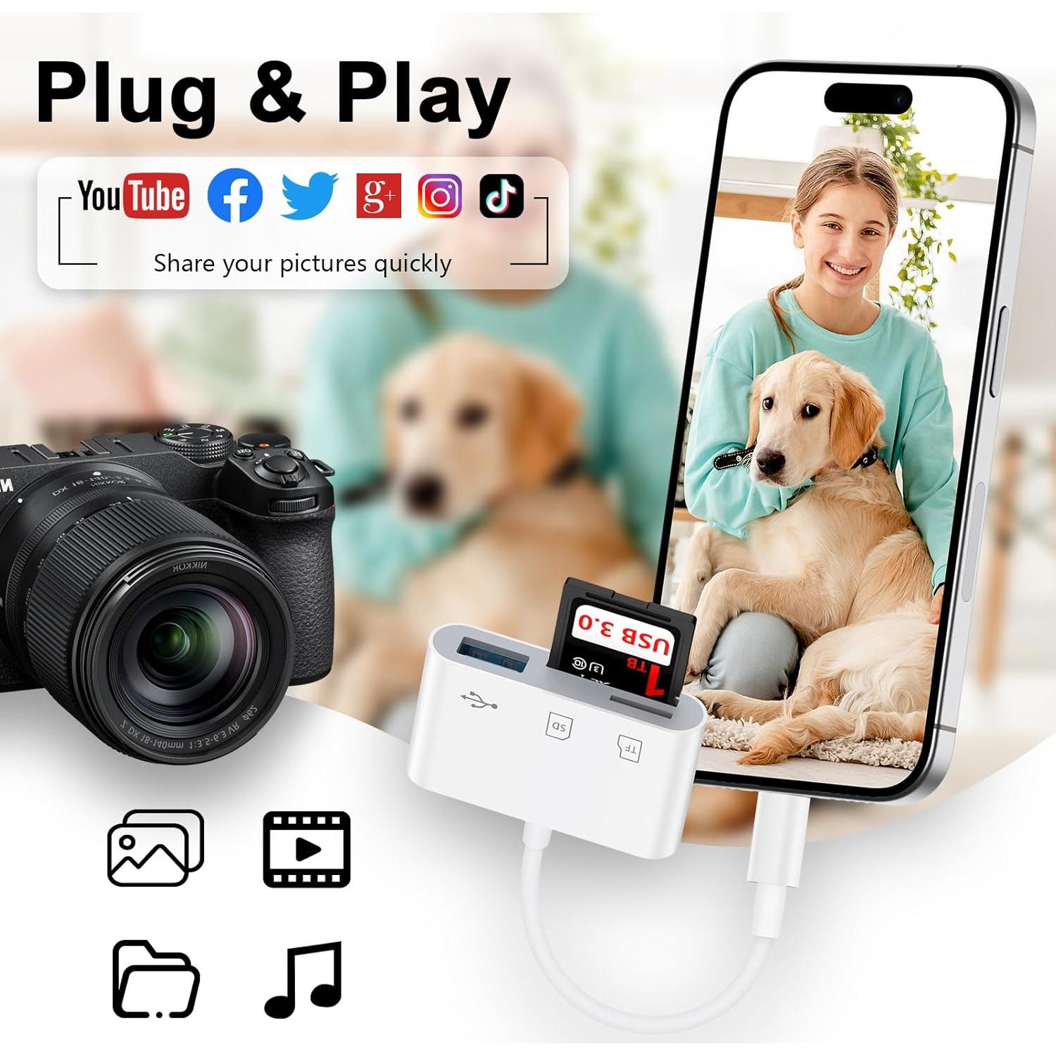 Lector de Tarjetas SD USB-C UorMe para Android y iPhone 15/16