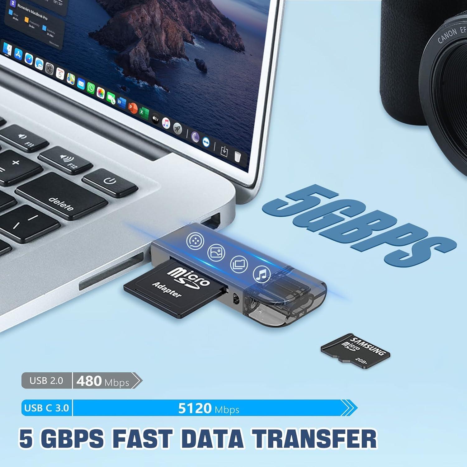 Lector de Tarjeta Micro SD 2 en 1 DERSUR USB-C y USB-A