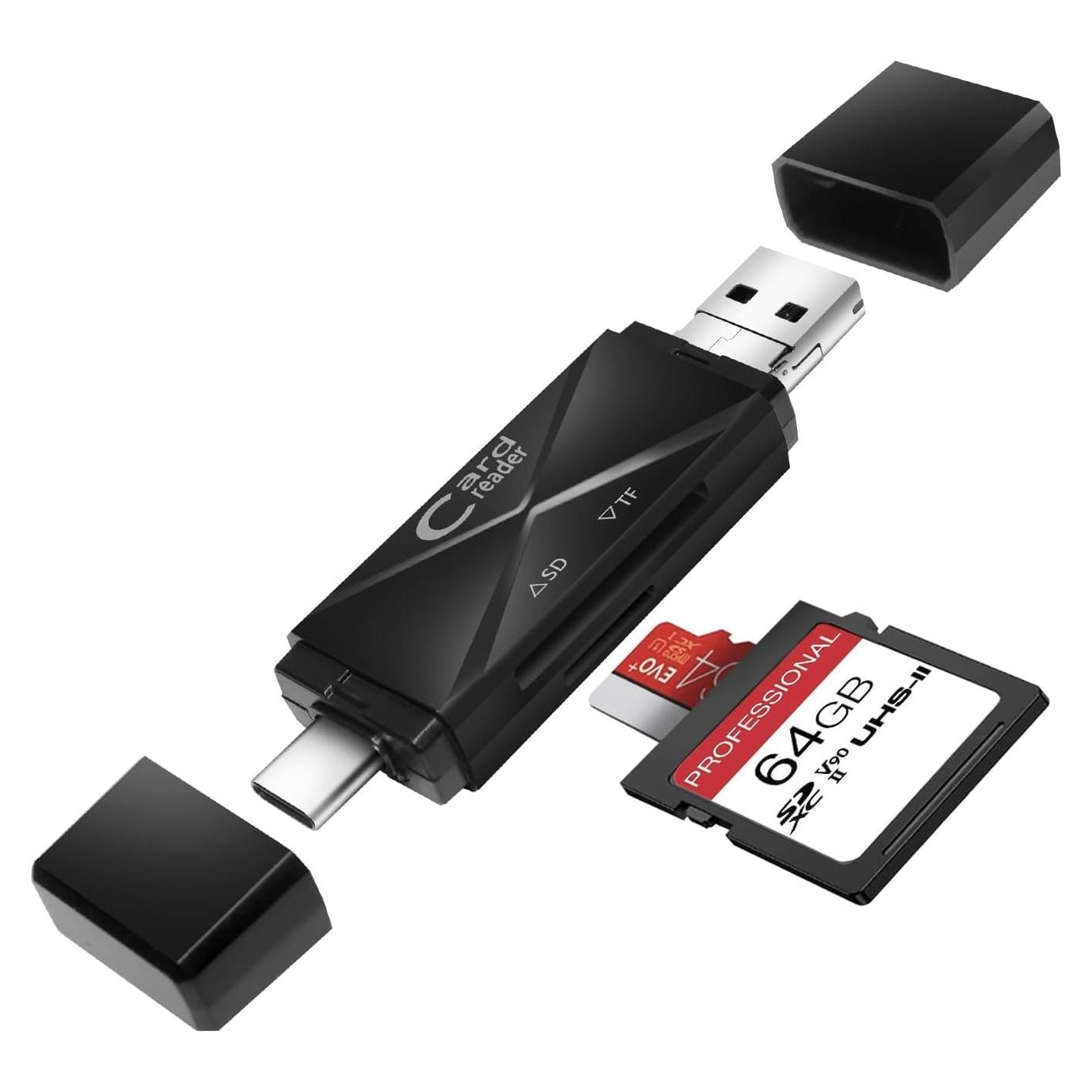 Lector de Tarjeta SD/Micro SD USB 3 en 1 Dyunmto Negro