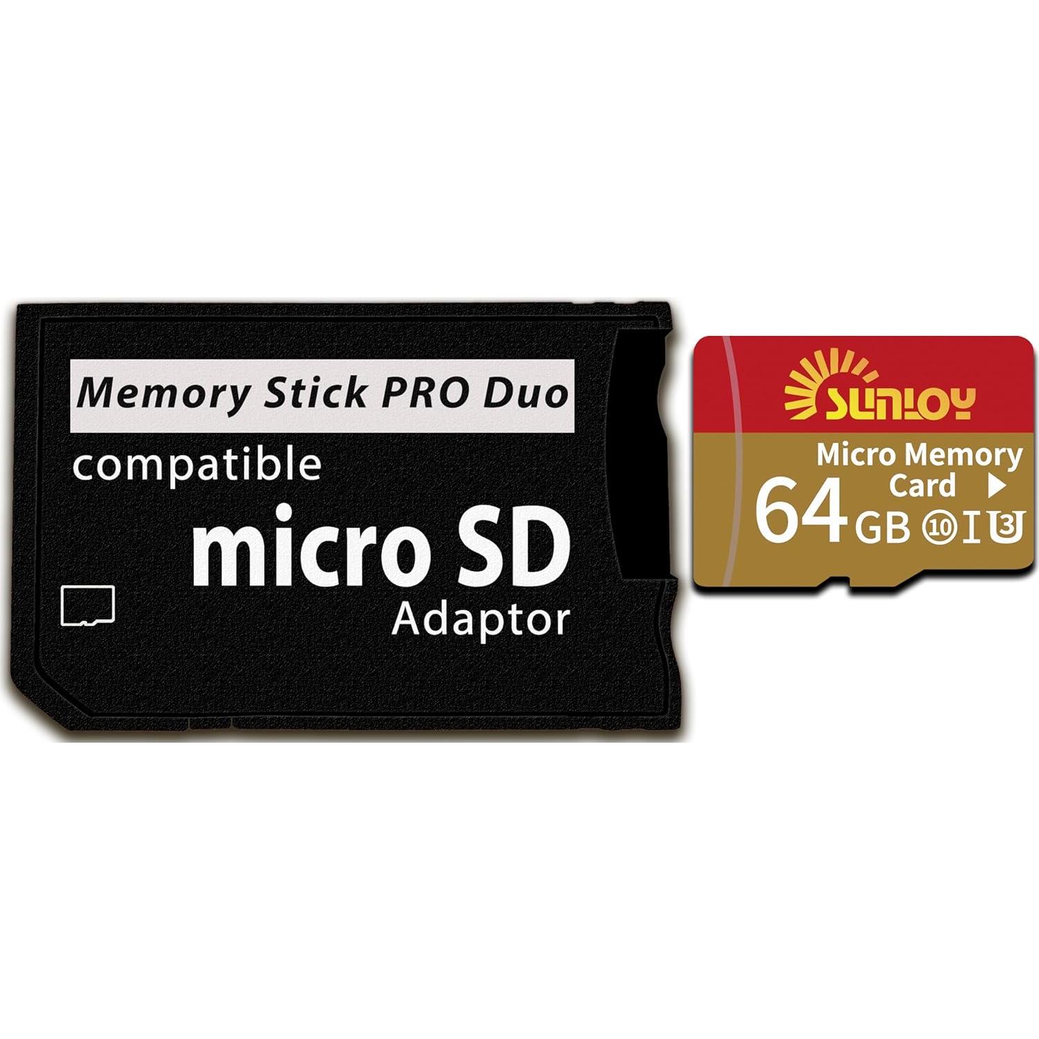 Adaptador Memory Stick PSP Sunloy + Micro SD 64GB UHS-I