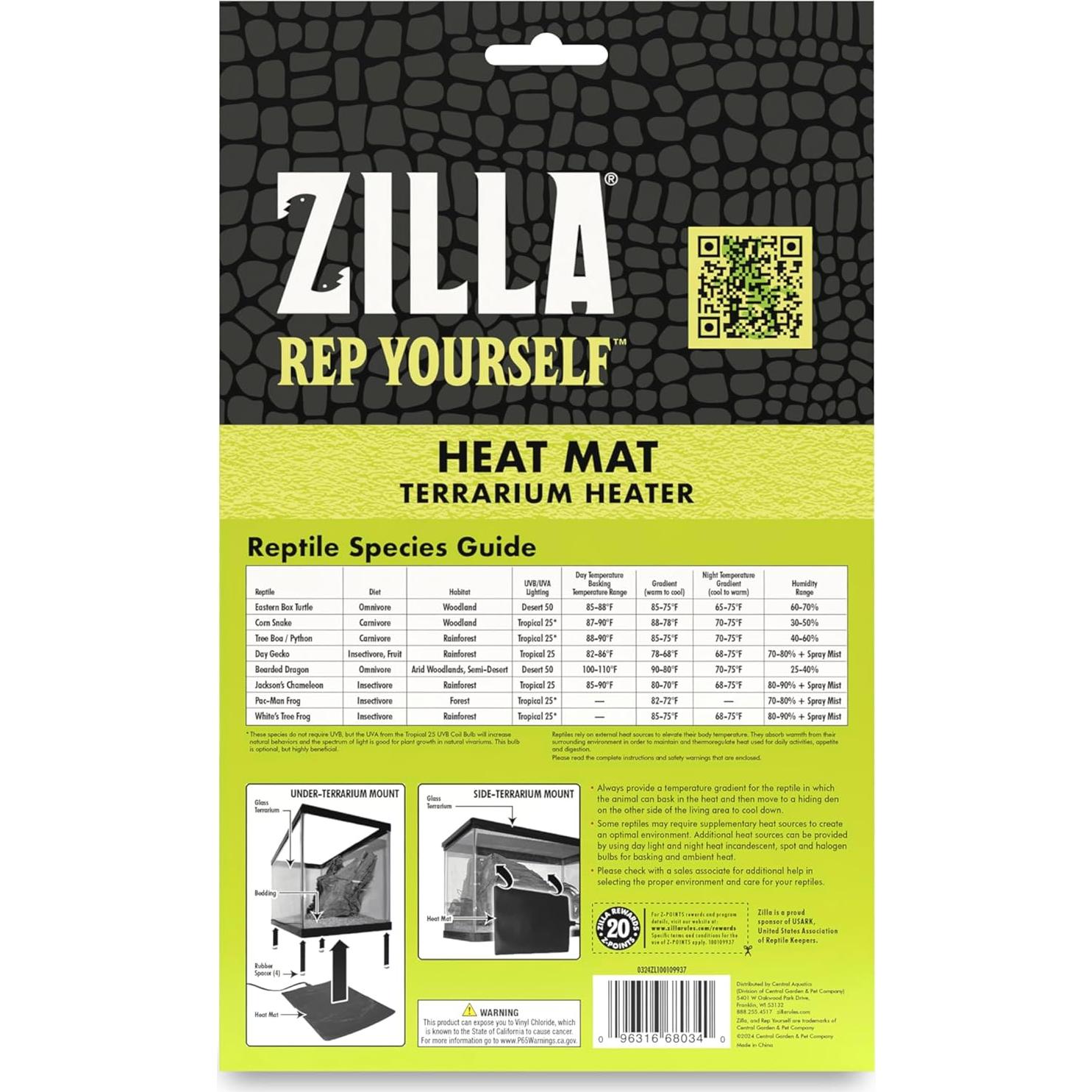 Zilla Calentador Mat Pequeño 8W para Terrarios 10-20 Galones