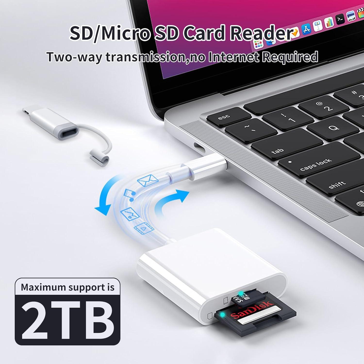 Lector de Tarjetas SD/MicroSD DERSUR para iPhone y iPad Blanco