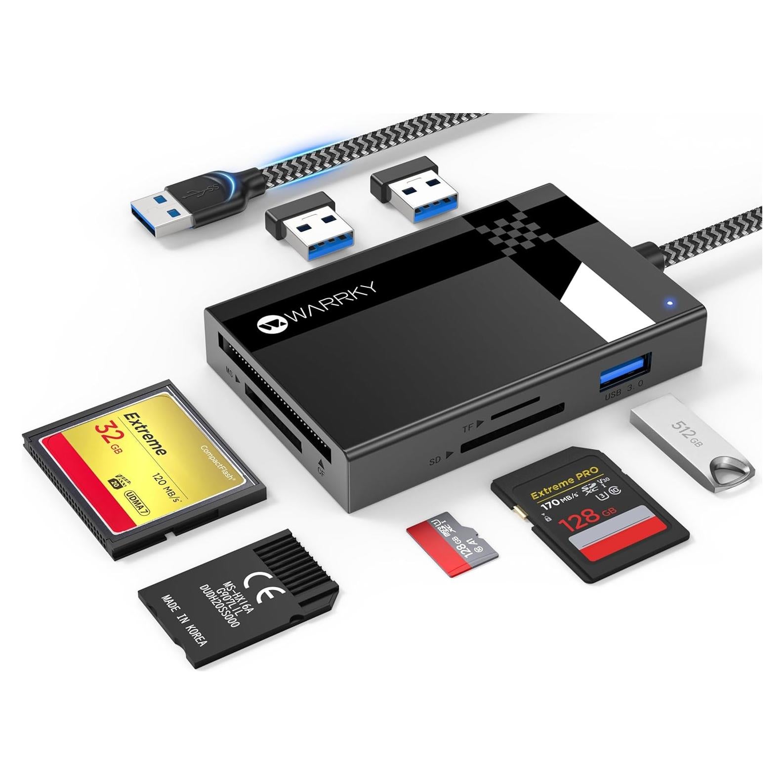 Lector de Tarjetas SD 7 en 1 WARRKY USB 3.0 5Gbps 0.76m