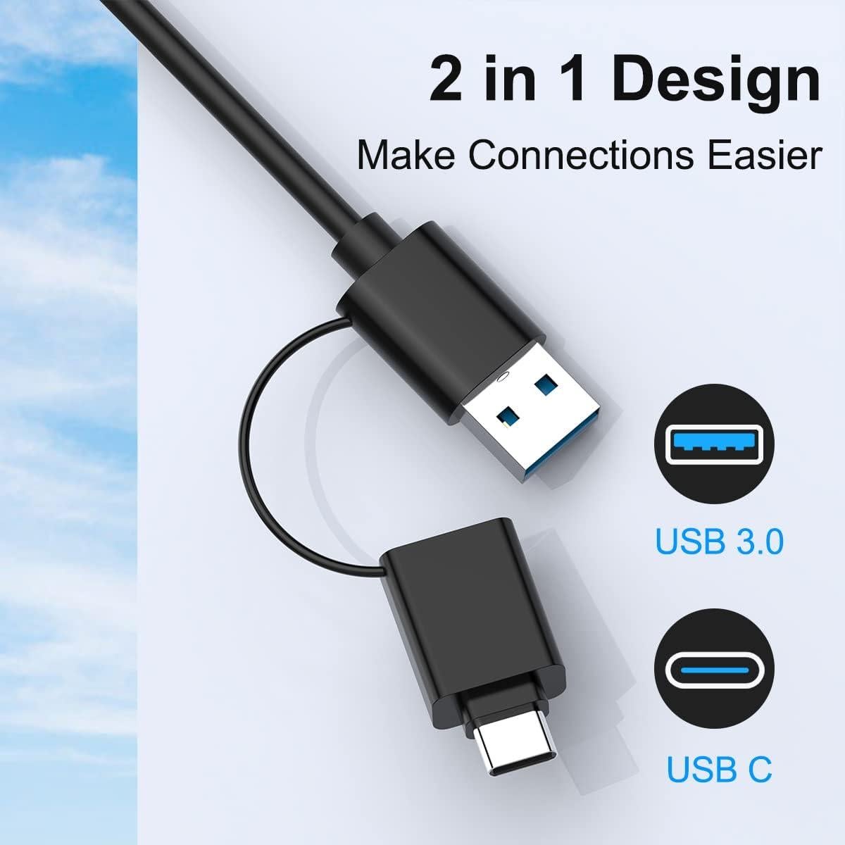 Lector de Tarjetas 7 en 1 Rocketek USB C y USB 3.0