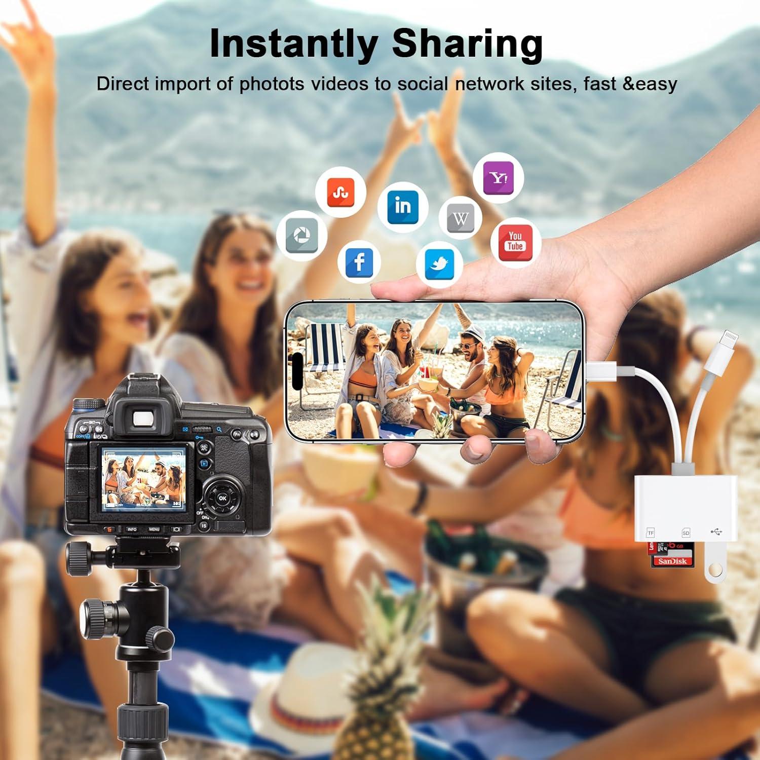 Lector de Tarjetas SD 5-en-1 Smilebridge USB C y Lightning