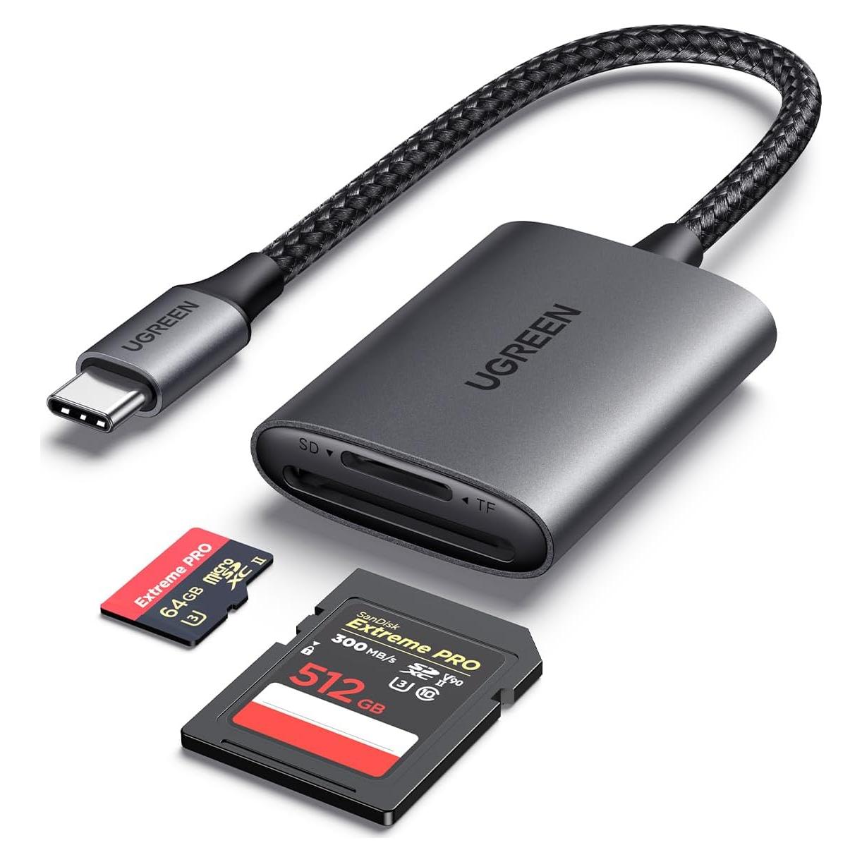 Lector de Tarjetas SD 4.0 UGREEN USB C Rápido 312MB/s