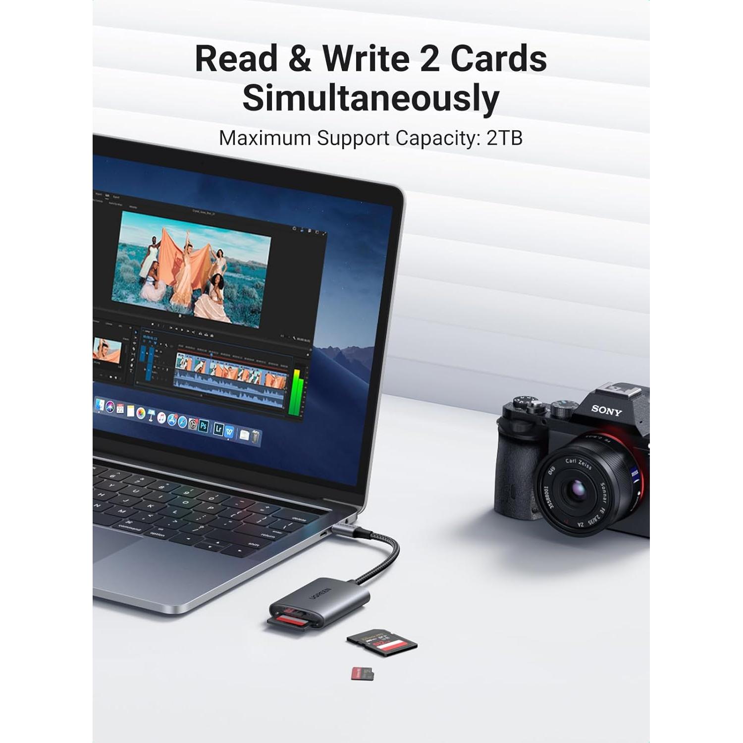 Lector de Tarjetas SD 4.0 UGREEN USB C Rápido 312MB/s