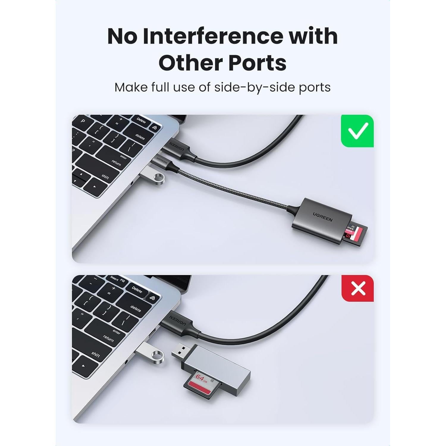 Lector de Tarjetas SD 4.0 UGREEN USB C Rápido 312MB/s