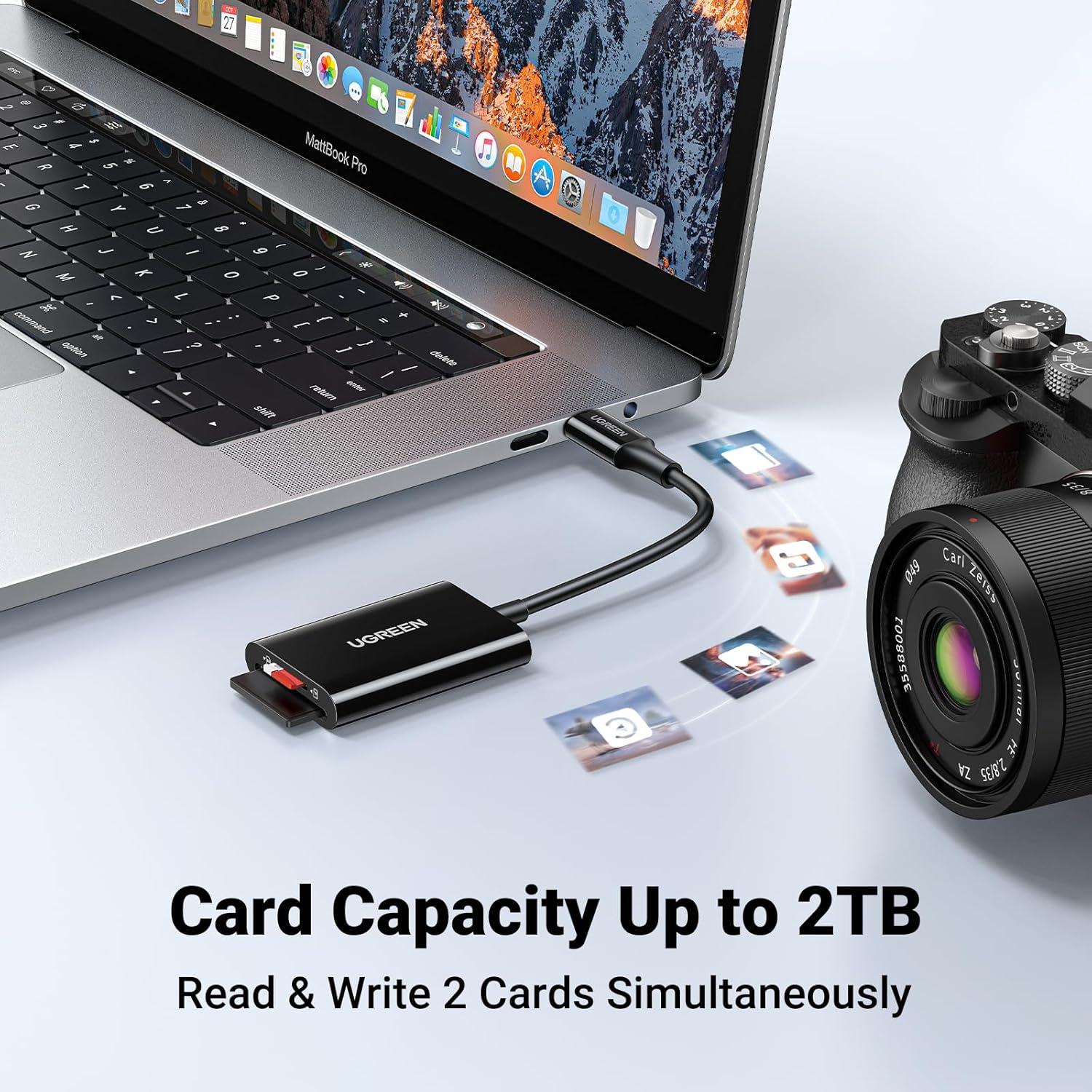 Lector de Tarjetas SD USB C UGREEN 170MB/s Negro