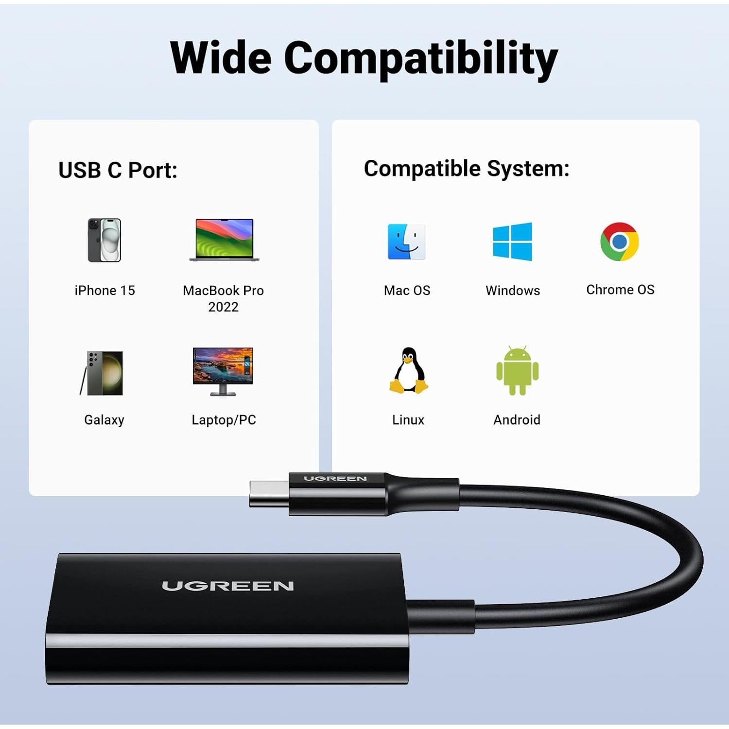 Lector de Tarjetas SD USB C UGREEN 170MB/s Negro