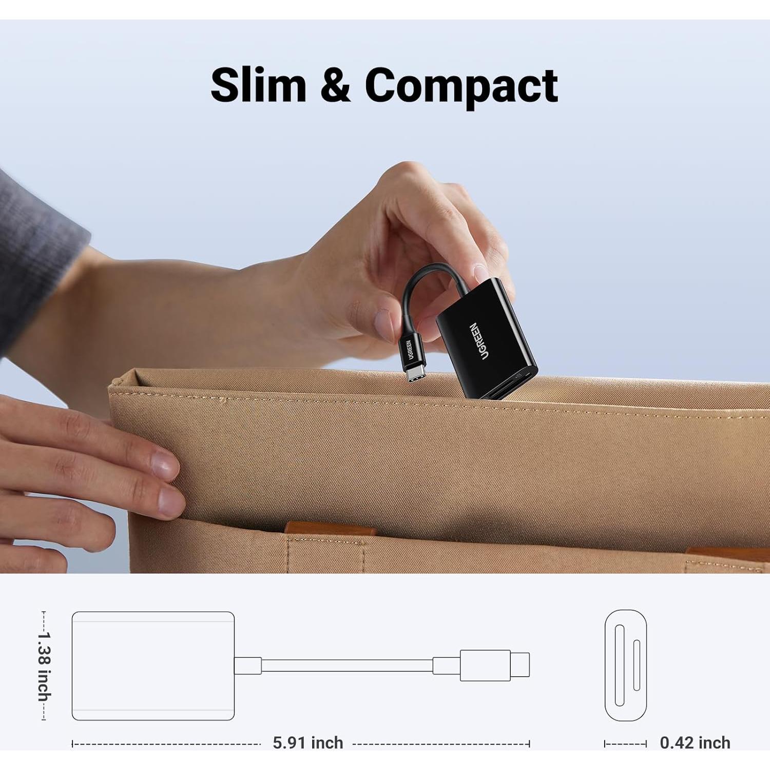 Lector de Tarjetas SD USB C UGREEN 170MB/s Negro