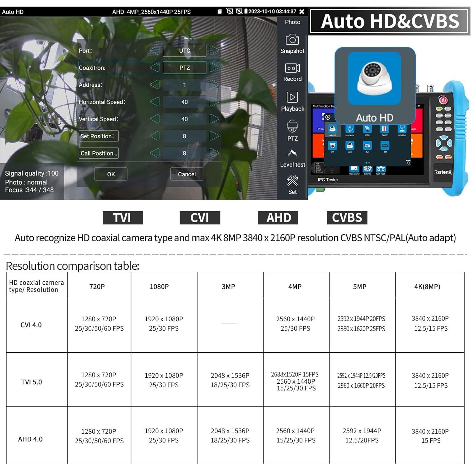 Probador de Cámara IP Rsrteng IPC-9800ADH Pro 8K 32MP