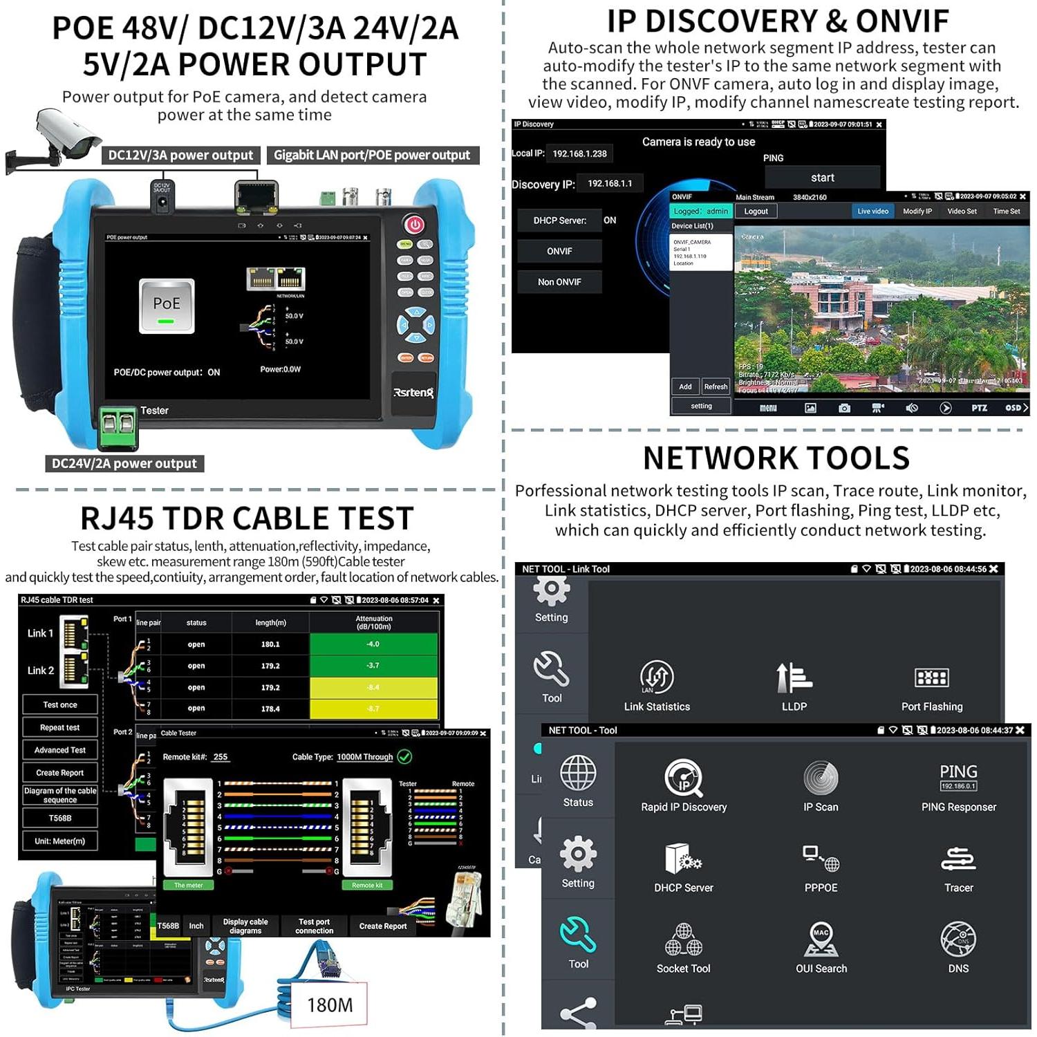 Probador de Cámara IP Rsrteng IPC-9800ADH Pro 8K 32MP