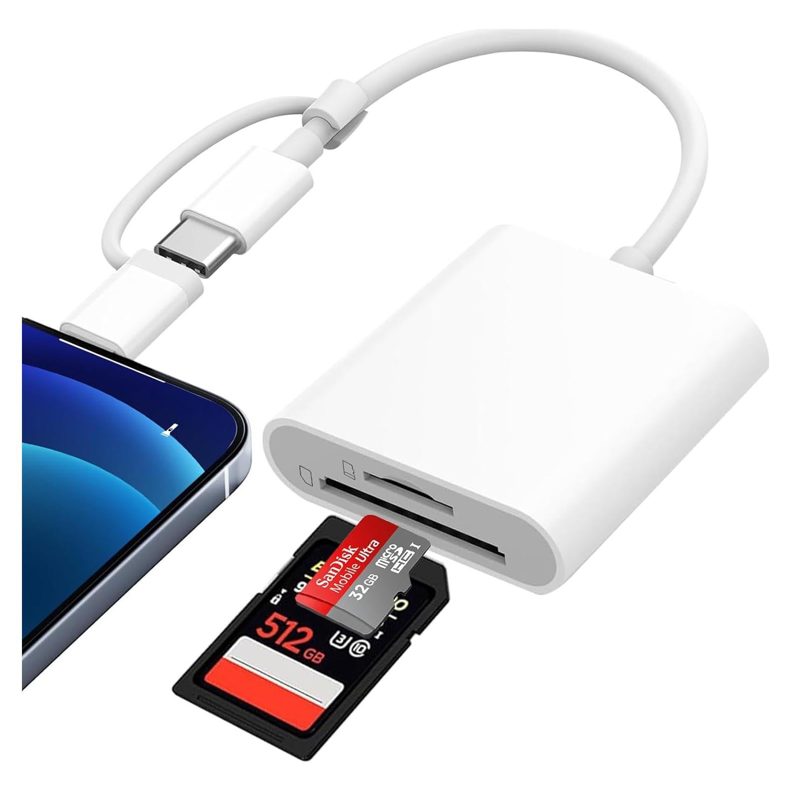 Lector de Tarjetas SD Luonanava Doble Conector USB-C y Lightning