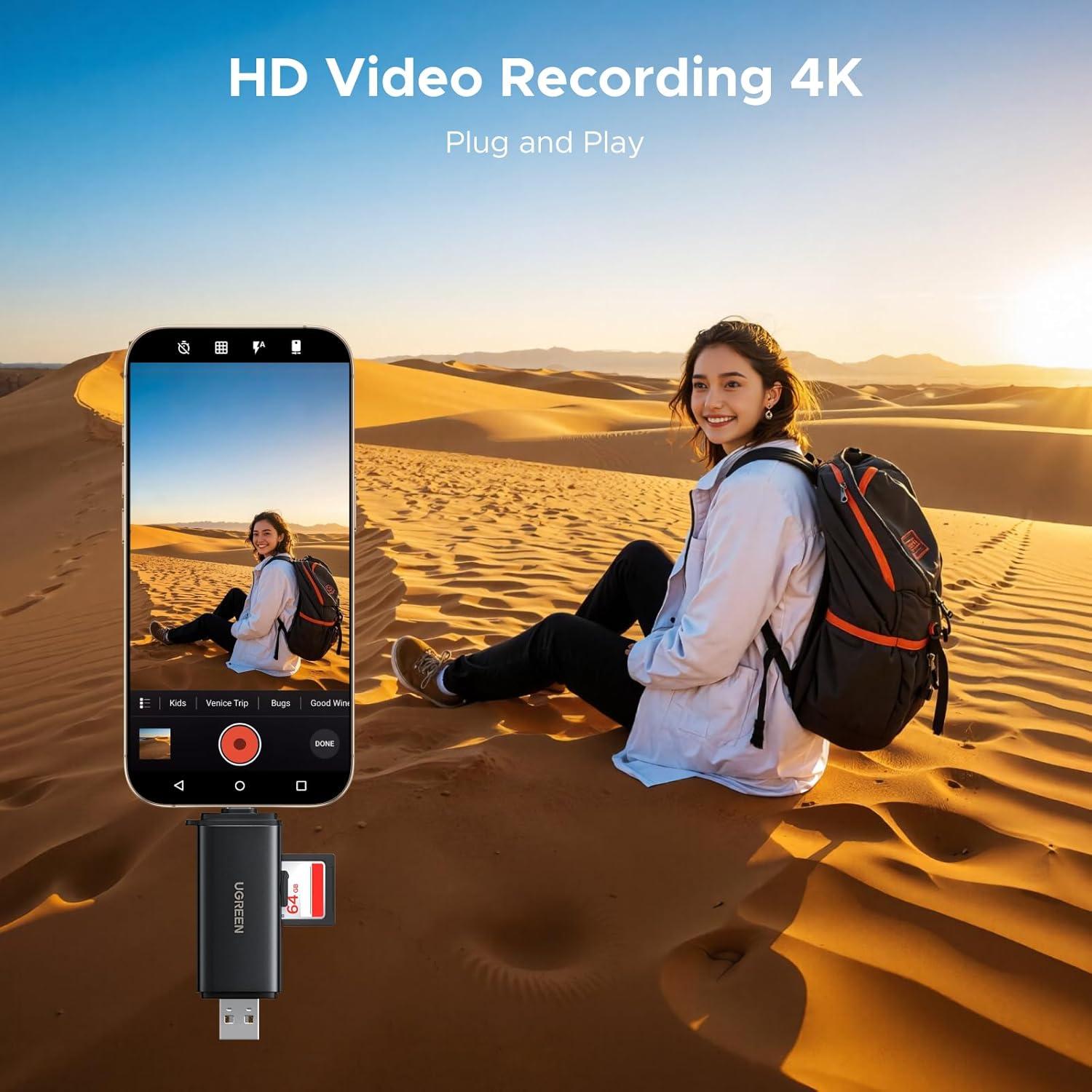 Lector de Tarjetas SD USB C UGREEN 65024 312 MB/s 2-en-1