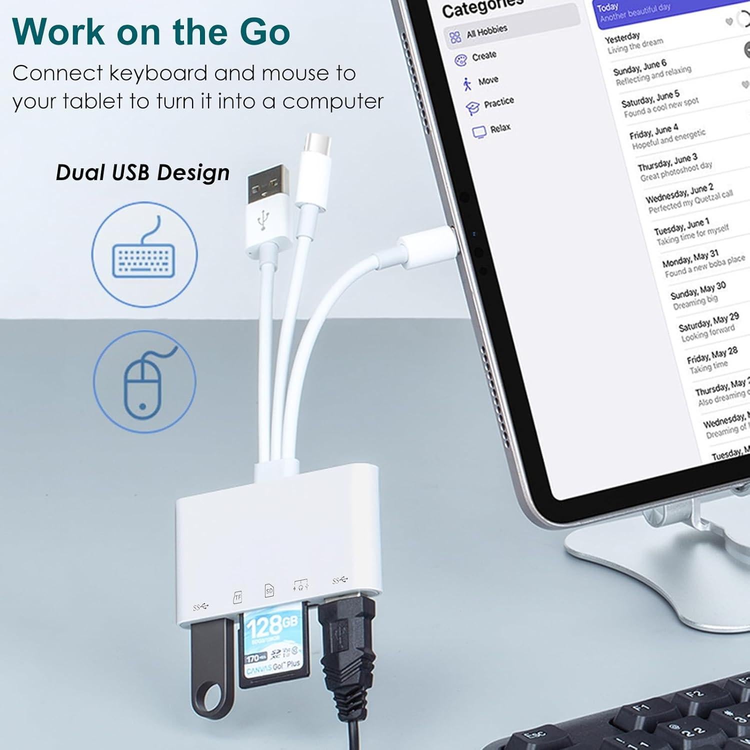 Lector de Tarjetas 7-en-1 Sanjyut USB-C Lightning SD TF