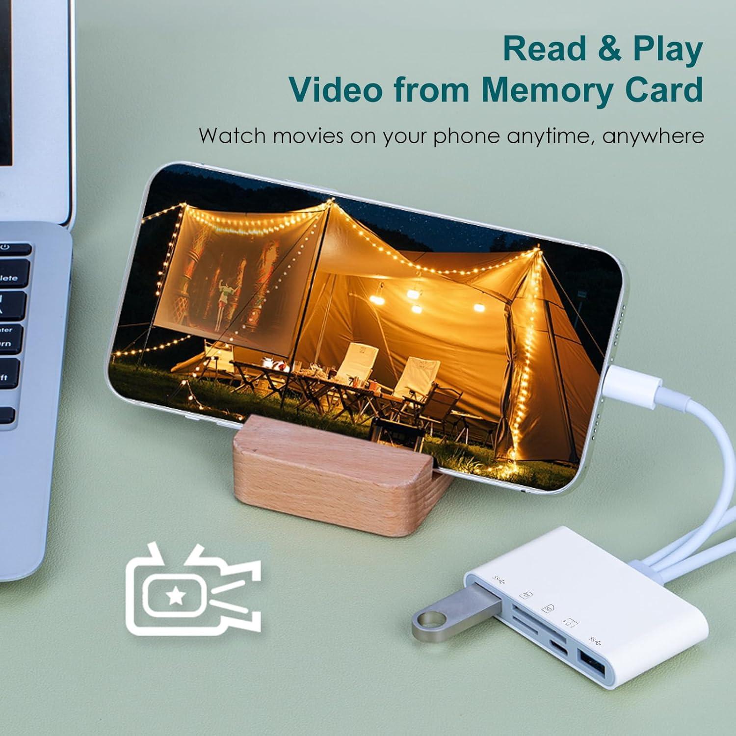 Lector de Tarjetas 7-en-1 Sanjyut USB-C Lightning SD TF