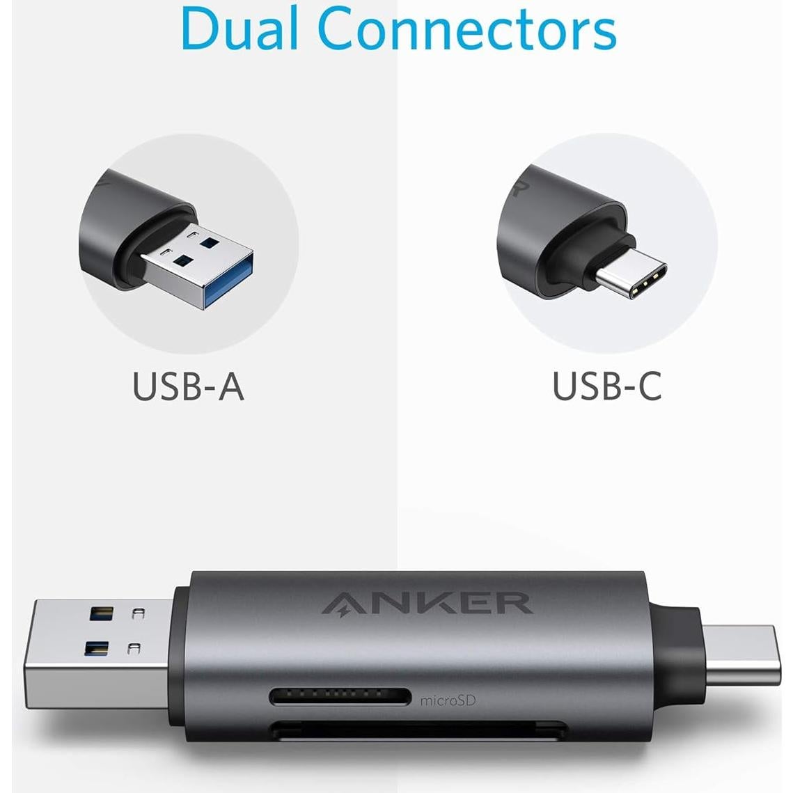 Lector de Tarjetas SD USB-C y USB 3.0 Anker PowerExpand 2-en-1