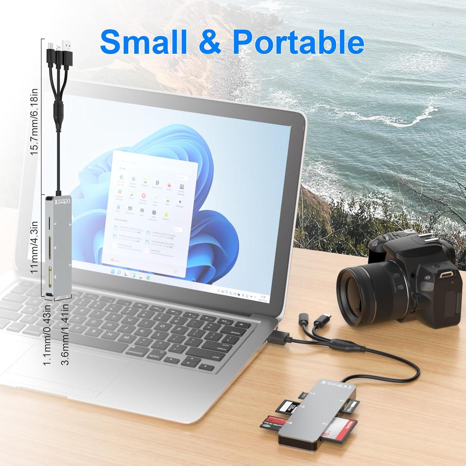 Lector de Tarjetas 5 en 1 Ardaddyn AR-USB-M14 USB-C Lightning