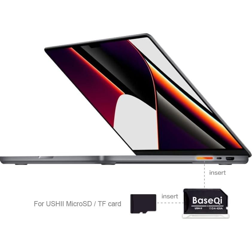 Adaptador microSD UHS-II BASEQI para MacBook Pro M1 2021 14" y 16"