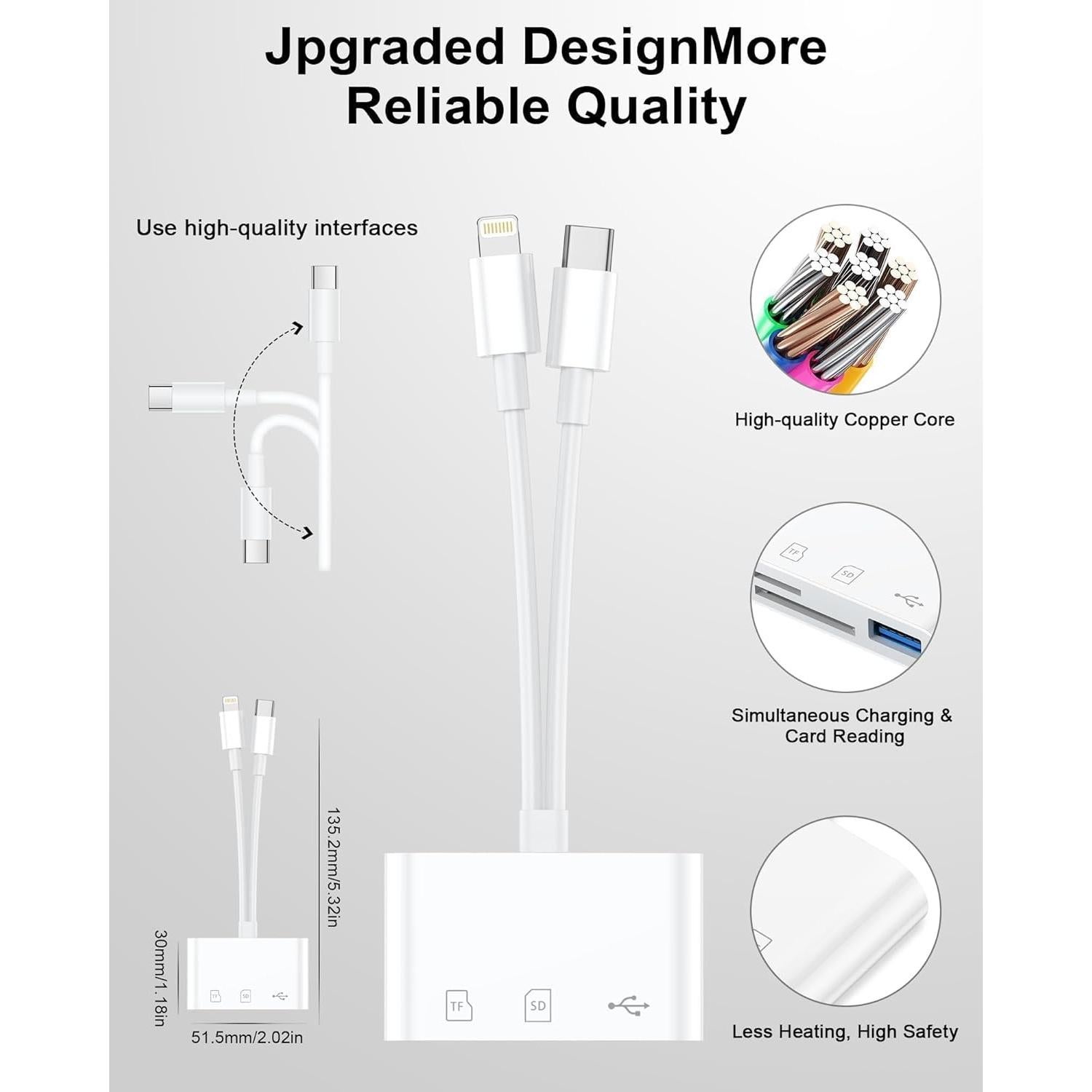 Lector de Tarjetas SD USB-C y Lightning Haoano 3 en 1