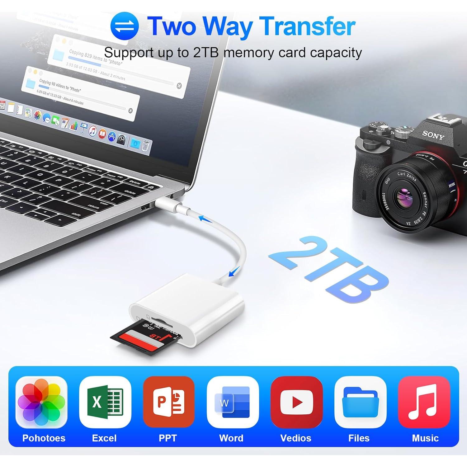 Lector de Tarjetas SD USB-C Denlane para iPhone 15/16 y iPad